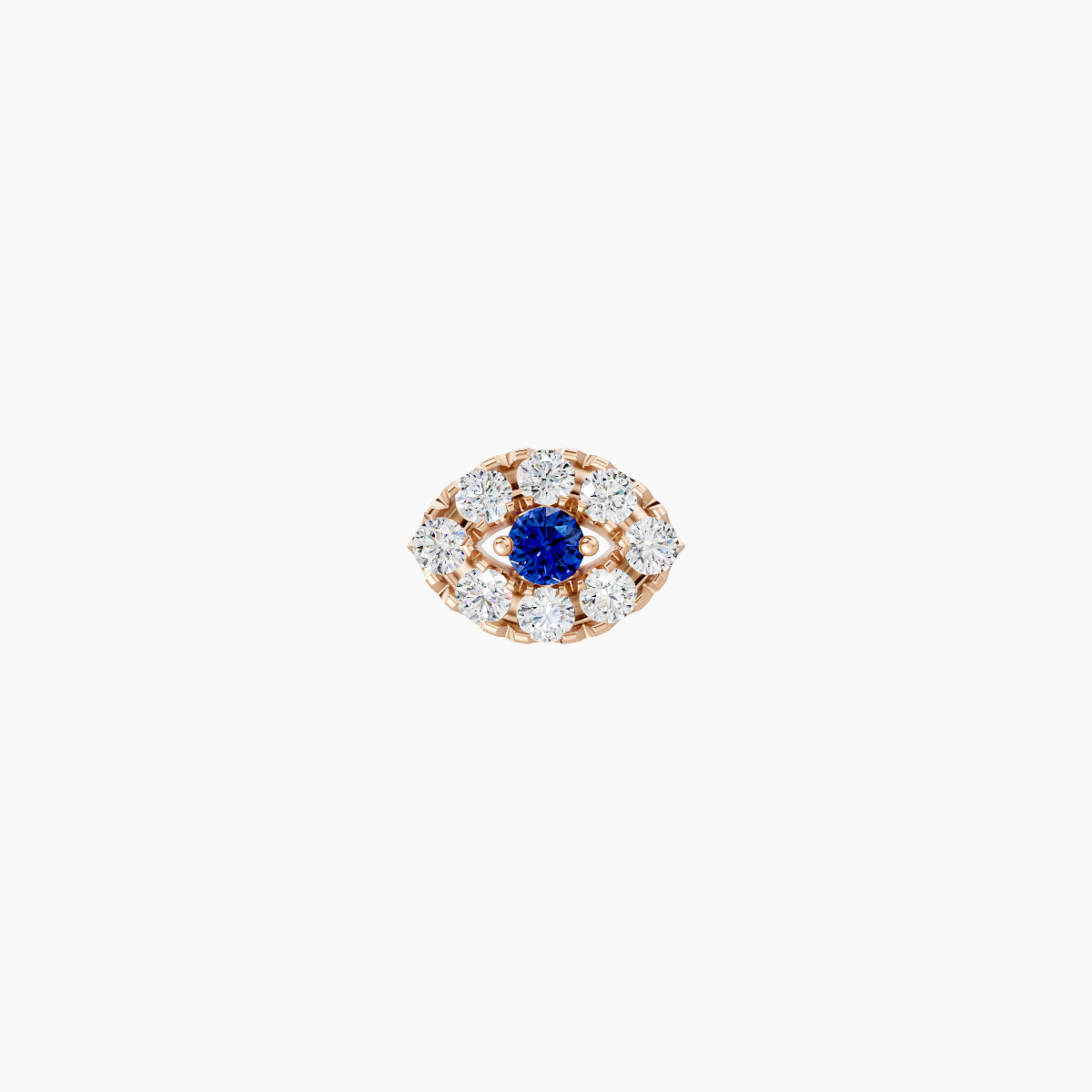 Minerva | 18k Rose Gold 8 mm 5.5 mm Eye Sapphire & Diamond Piercing