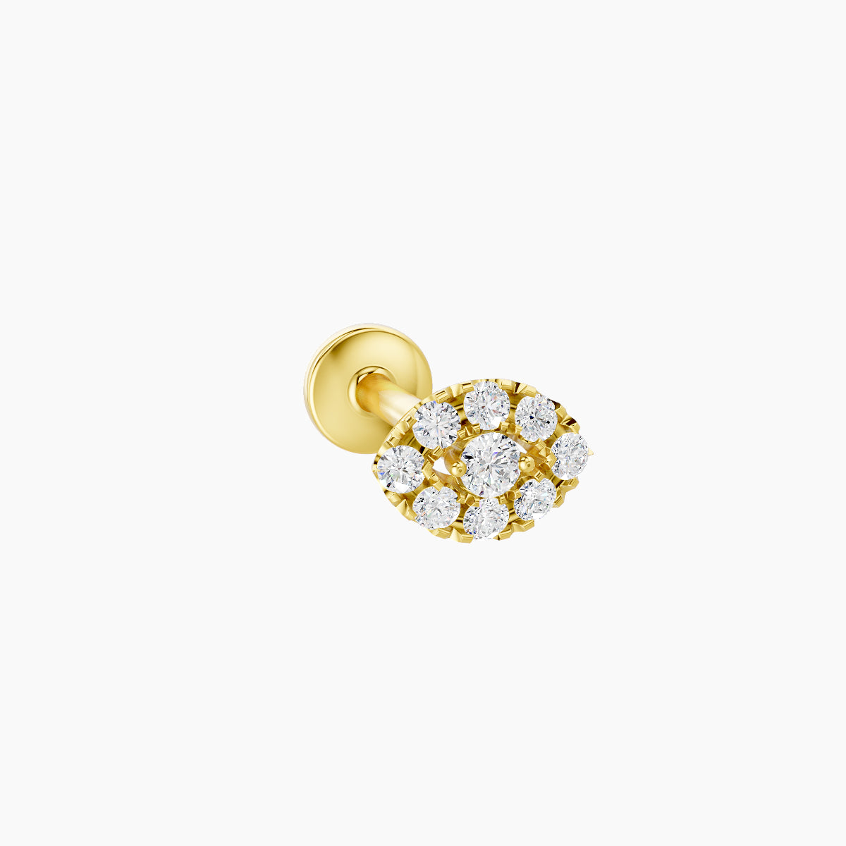 Minerva | 18k Yellow Gold 5.5 mm 8 mm Eye Diamond Piercing