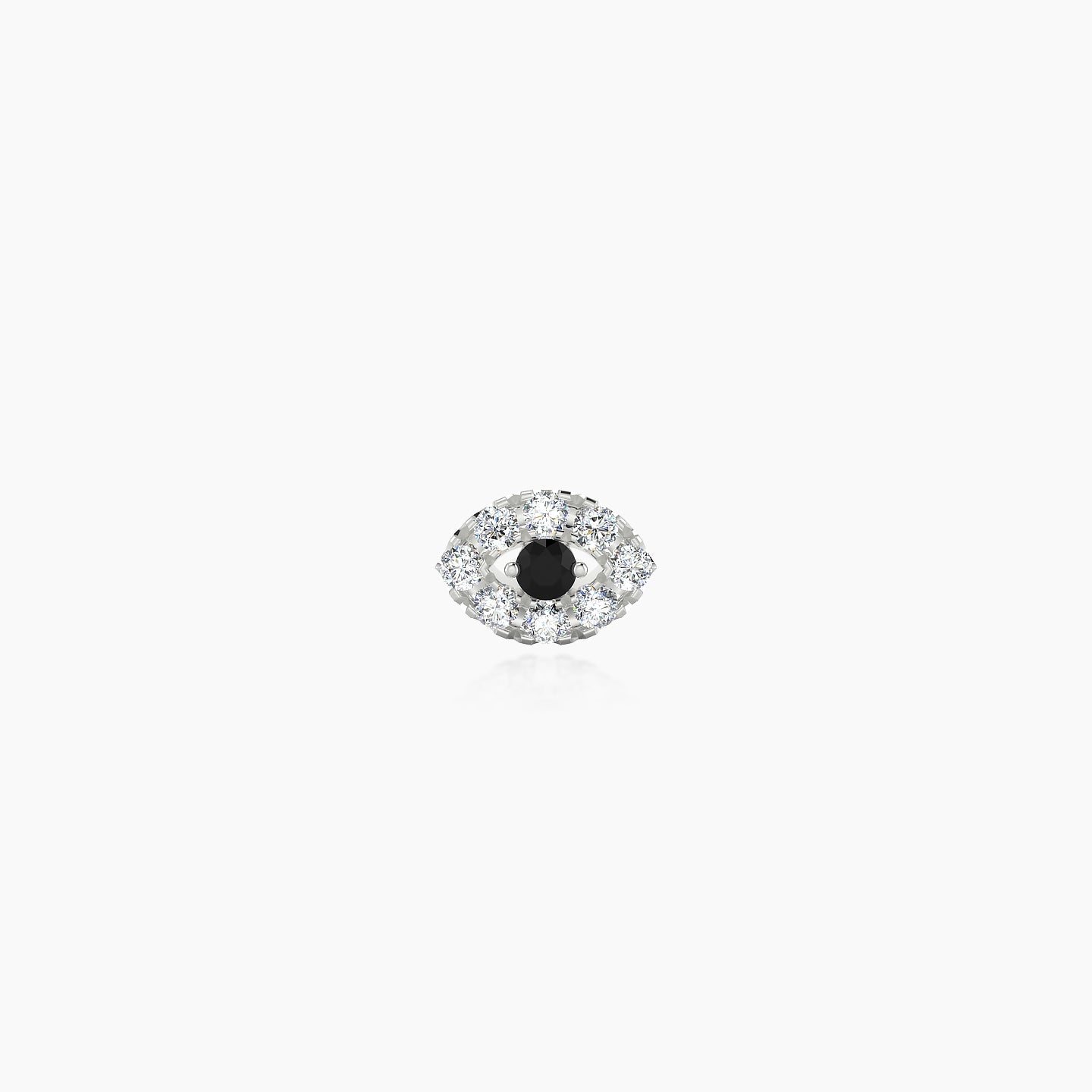 Minerva | 18k White Gold 8 mm 5.5 mm Eye Black Diamond & Diamond Piercing