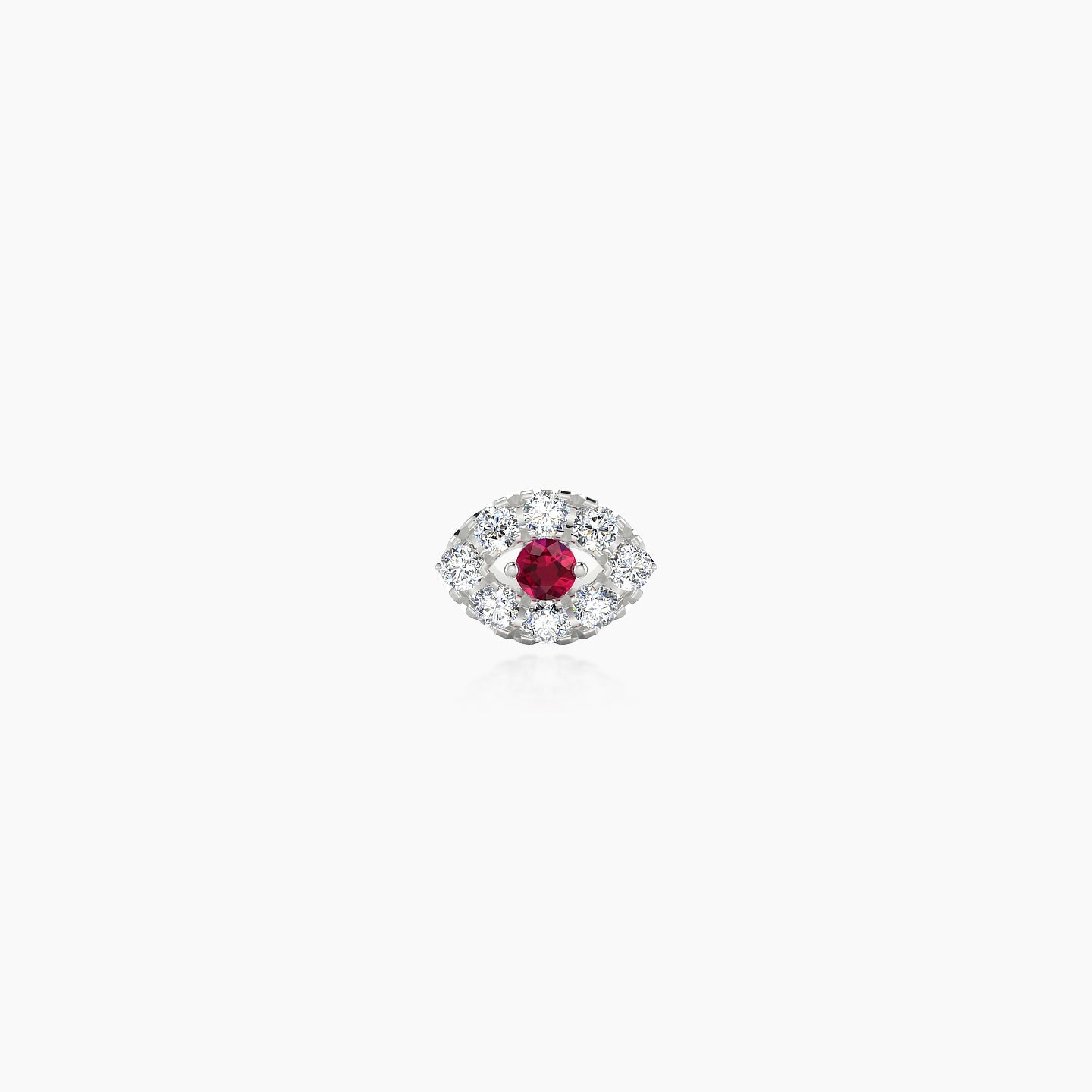 Minerva | 18k White Gold 8 mm 5.5 mm Eye Ruby & Diamond Piercing