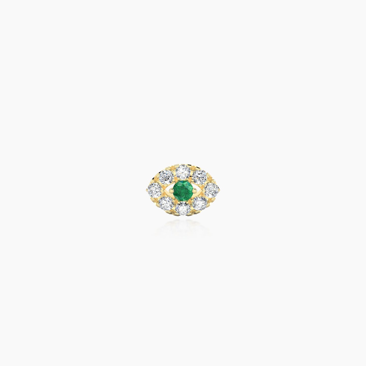 Minerva | 18k Yellow Gold 8 mm 5.5 mm Eye Emerald & Diamond Piercing