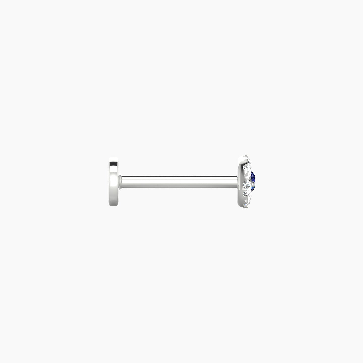 Minerva | 18k White Gold 8 mm 5.5 mm Eye Sapphire & Diamond Piercing