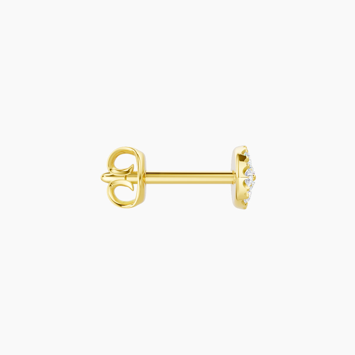 Minerva | 18k Yellow Gold 5.5 mm Eye Diamond Earring