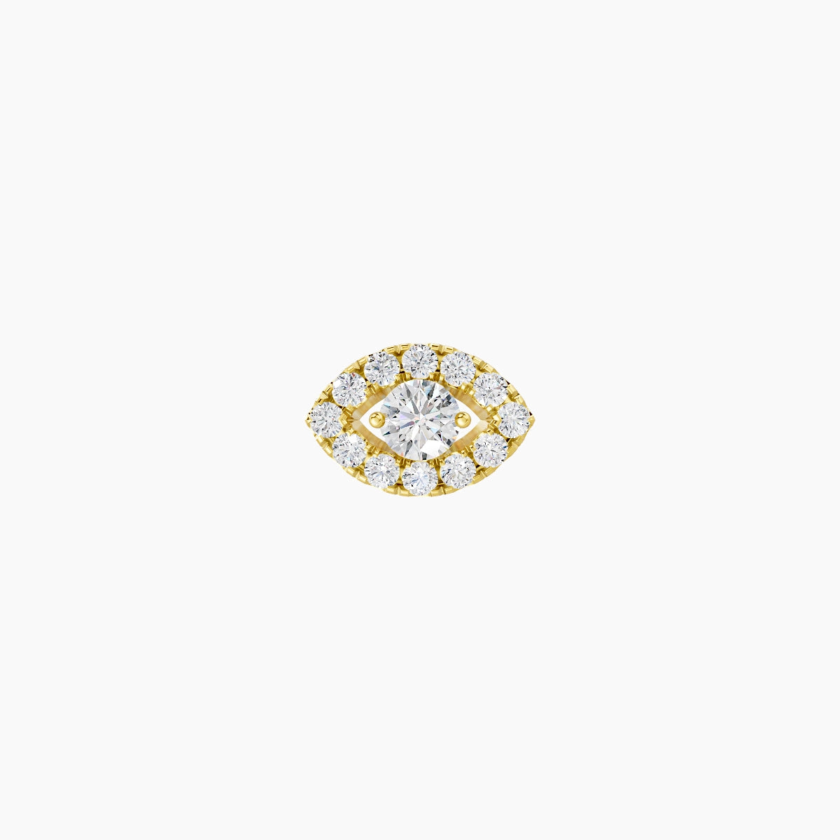 Minerva | Piercing Nez Œil Diamant Or Jaune 18k Hypoallergénique 7.2 mm 6.5 mm