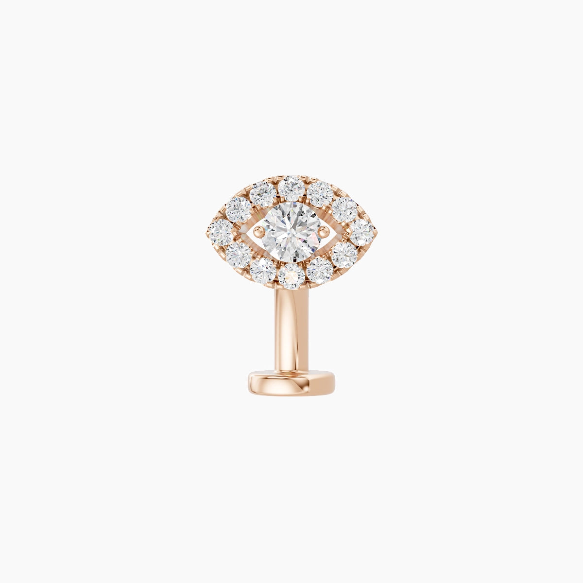Minerva | 18k Rose Gold 7.2 mm 8 mm Eye Diamond Floating Navel Piercing
