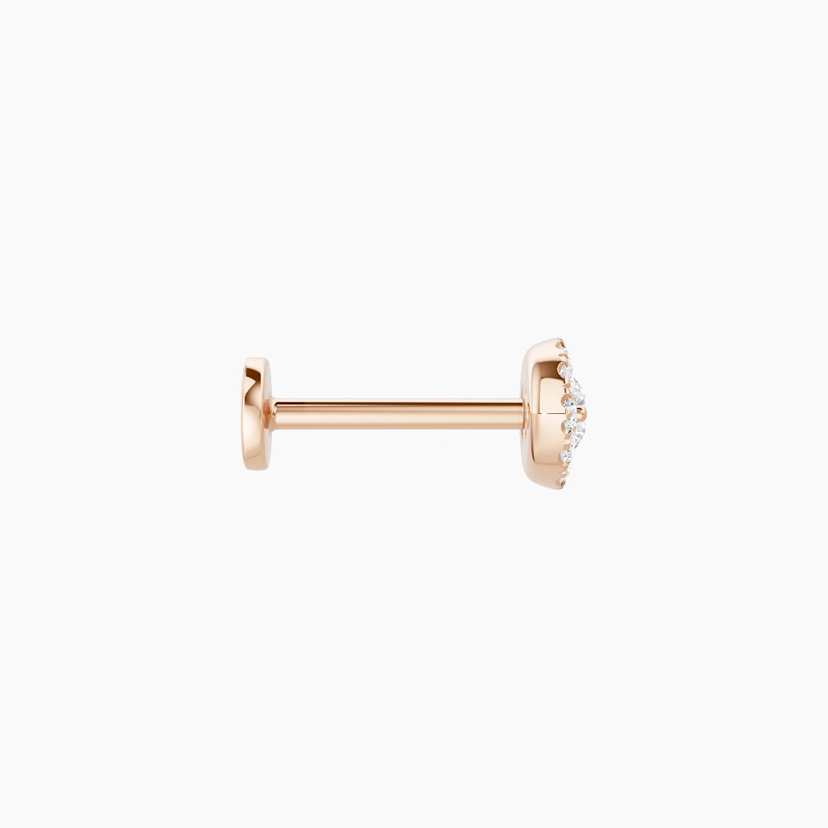 Minerva | Piercing Nez Œil Diamant Or Rose 18k Hypoallergénique 7.2 mm 8 mm