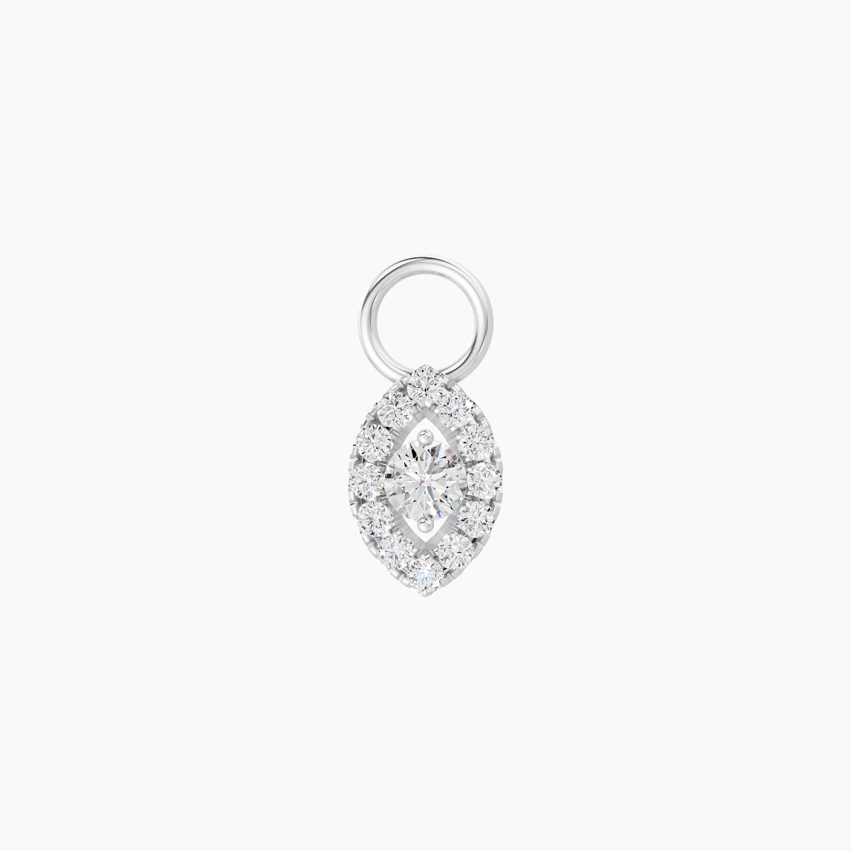 Minerva | 18k White Gold 7.2 mm Eye Diamond Charm
