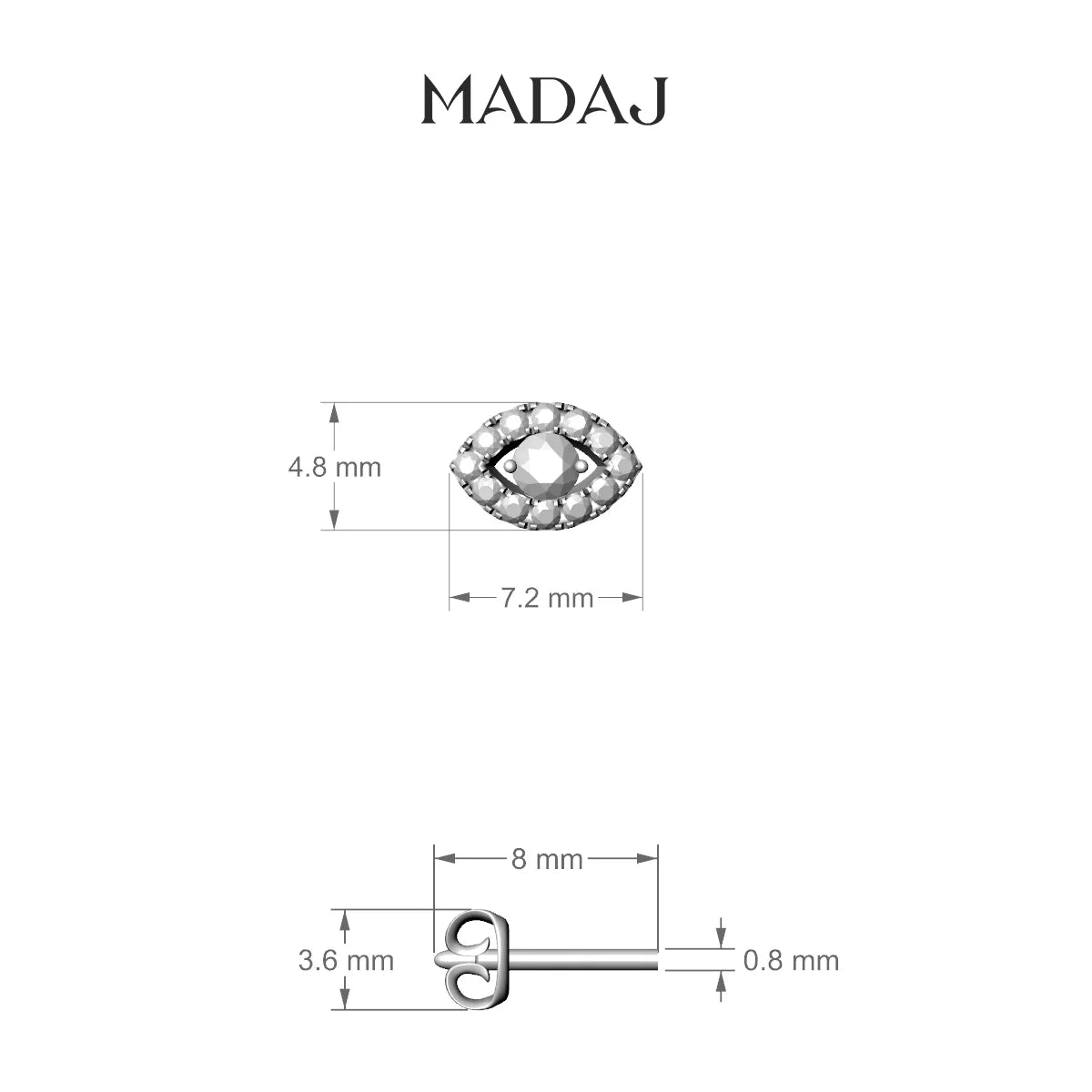 Minerva | 18k Rose Gold 7.2 mm Eye Diamond Earring