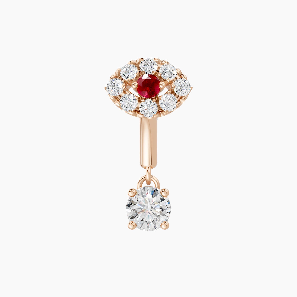 Minerva | 18k Rose Gold 6 mm Eye Ruby & Diamond Rook Piercing