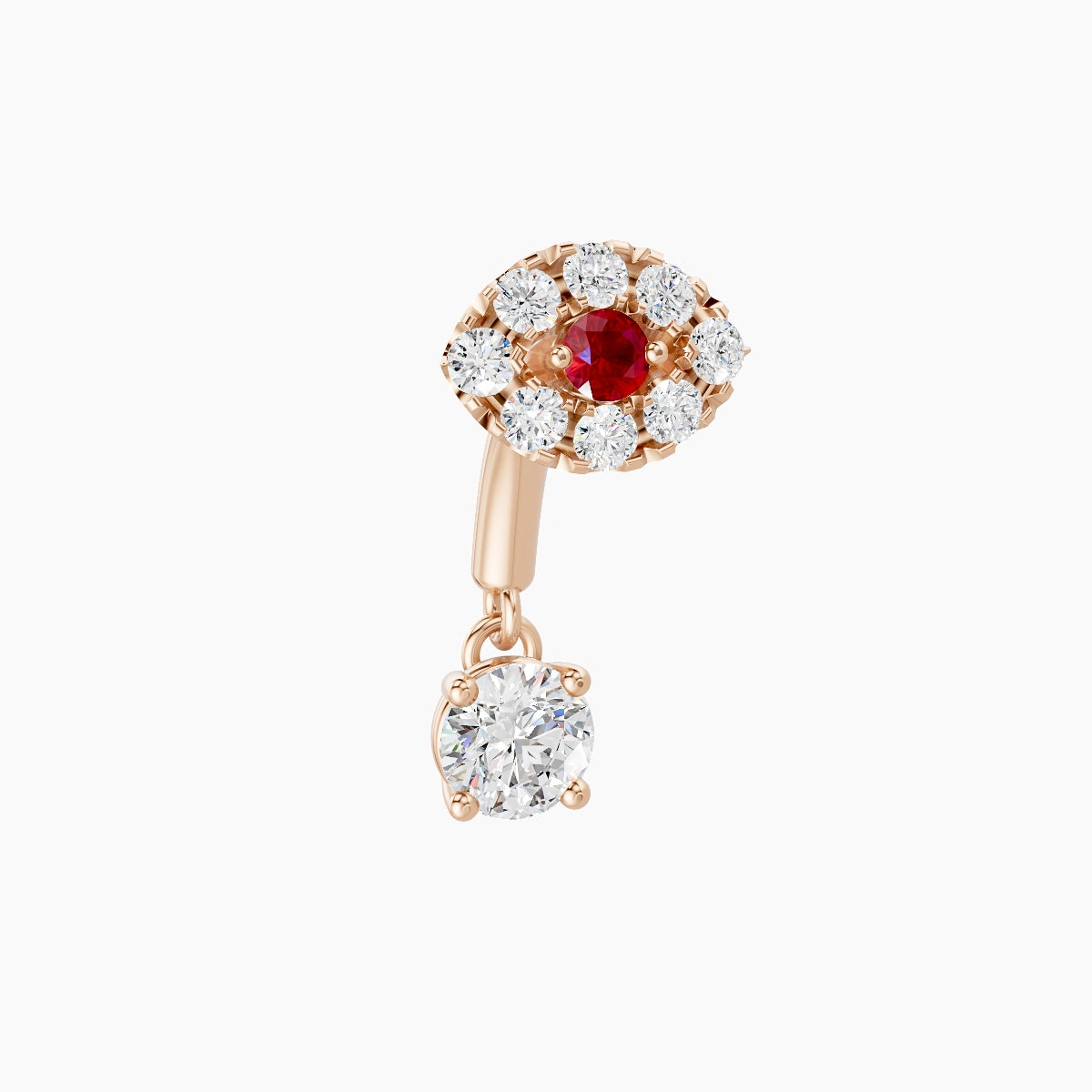Minerva | 18k Rose Gold 6 mm Eye Ruby & Diamond Rook Piercing