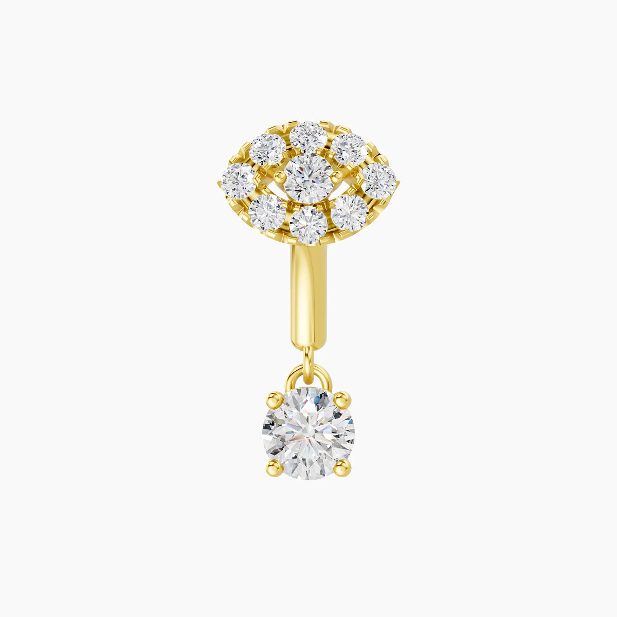 Minerva | Piercing Rook Œil Diamant Or Jaune 18k Hypoallergénique 5.5 mm 6 mm
