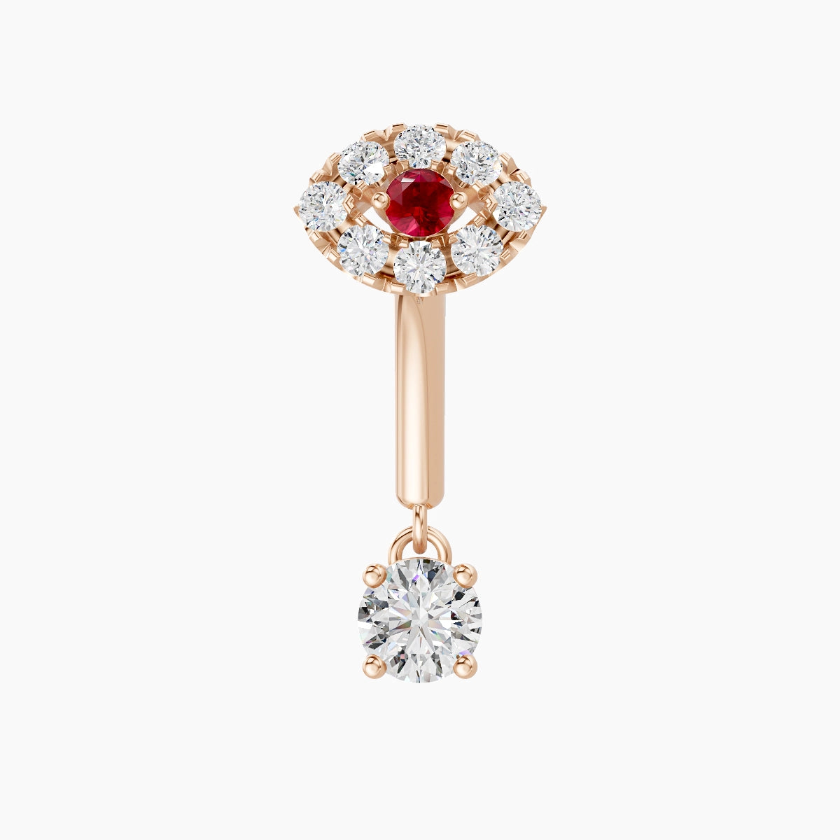 Minerva | 18k Rose Gold 8 mm Eye Ruby & Diamond Rook Piercing