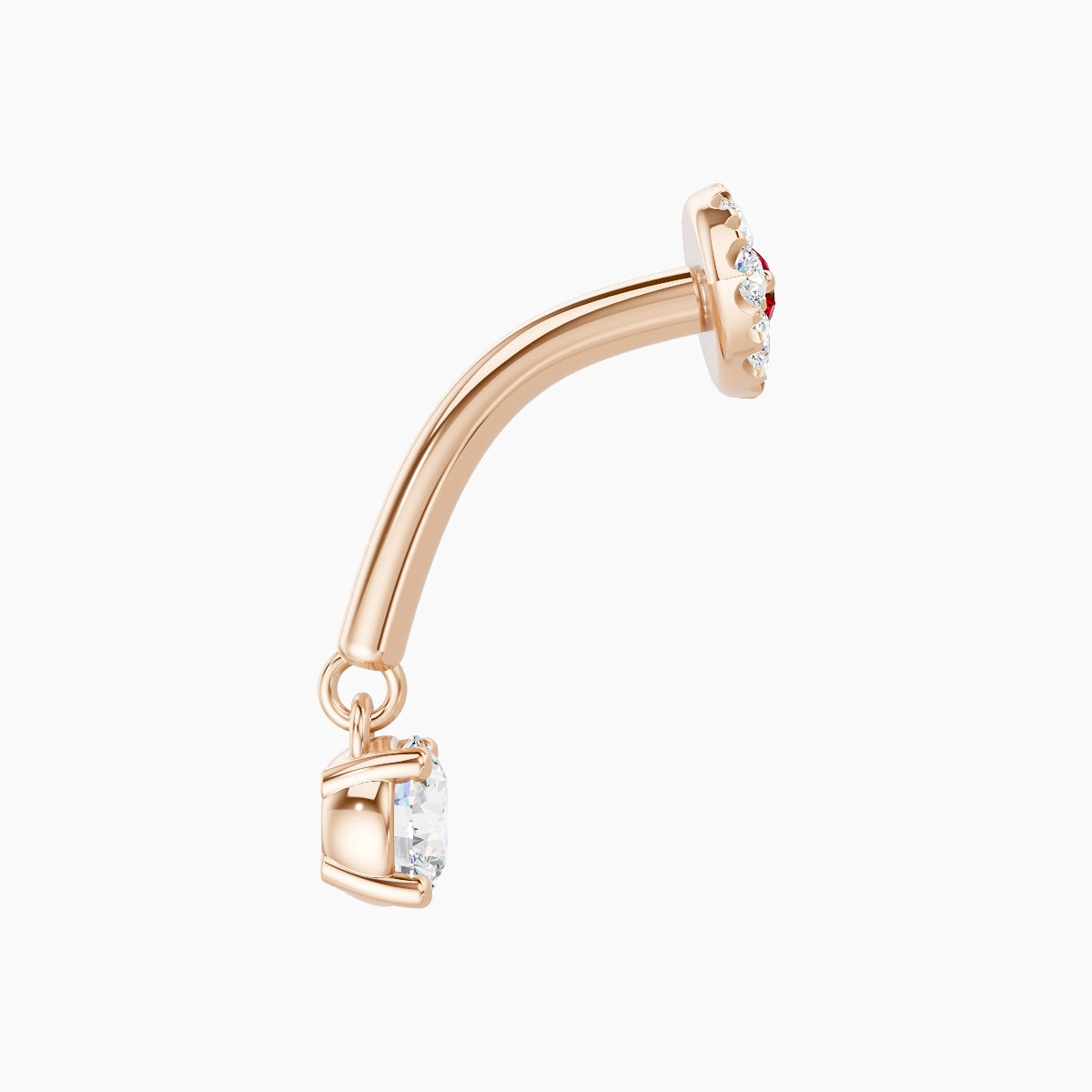 Minerva | 18k Rose Gold 8 mm Eye Ruby & Diamond Rook Piercing