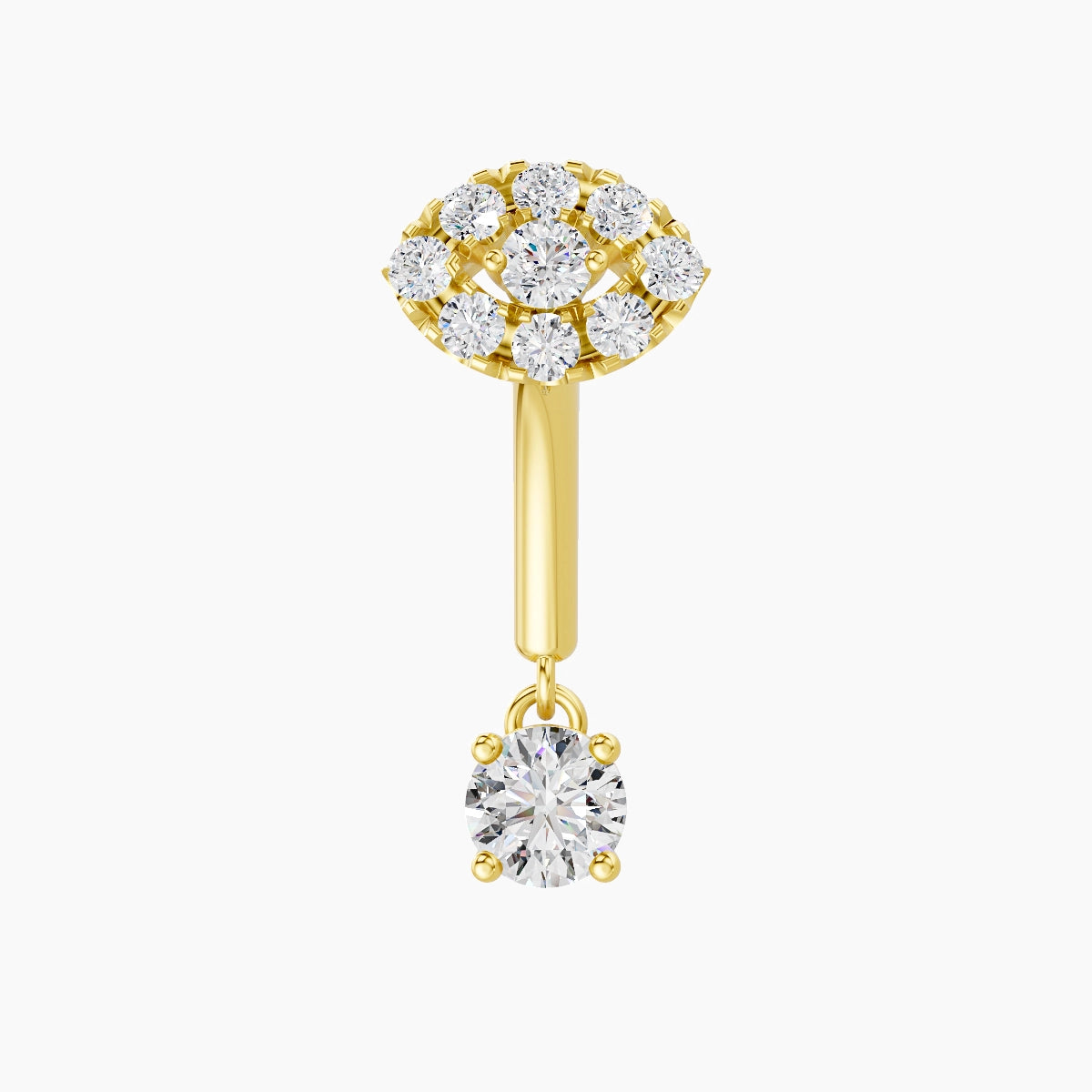 Minerva | Piercing Rook Œil Diamant Or Jaune 18k Hypoallergénique 5.5 mm 8 mm