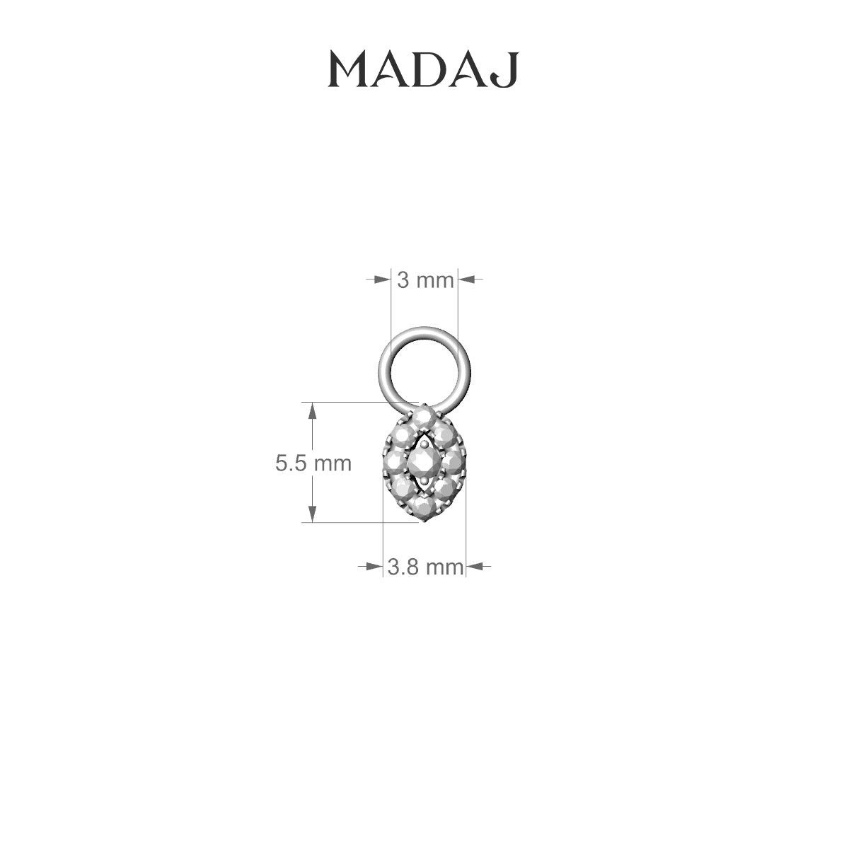 Minerve | 18k White Gold 5 mm Eye Diamond Charm