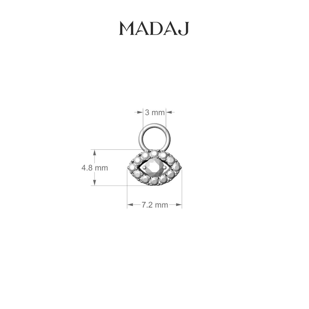 Minerve | 18k Rose Gold 7.2 mm Eye Diamond Charm