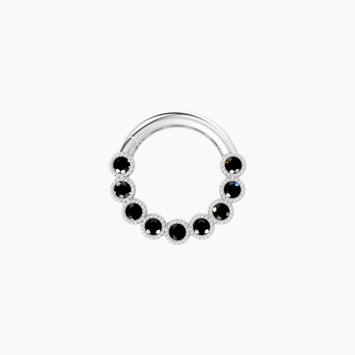 Naya | 18k White Gold 6.5 mm Black Diamond Daith Piercing