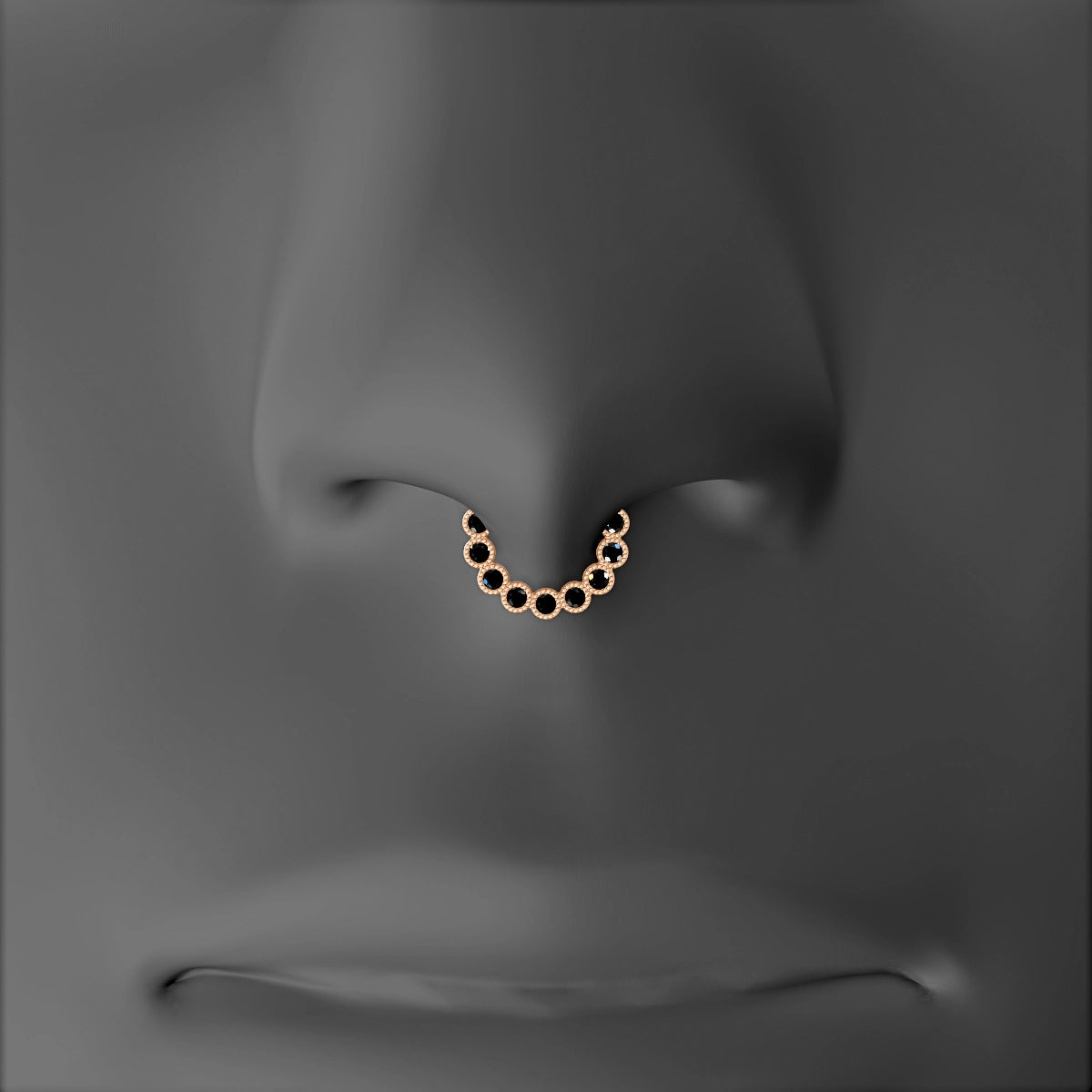 Naya | 18k Rose Gold 6.5 mm Black Diamond Septum Piercing