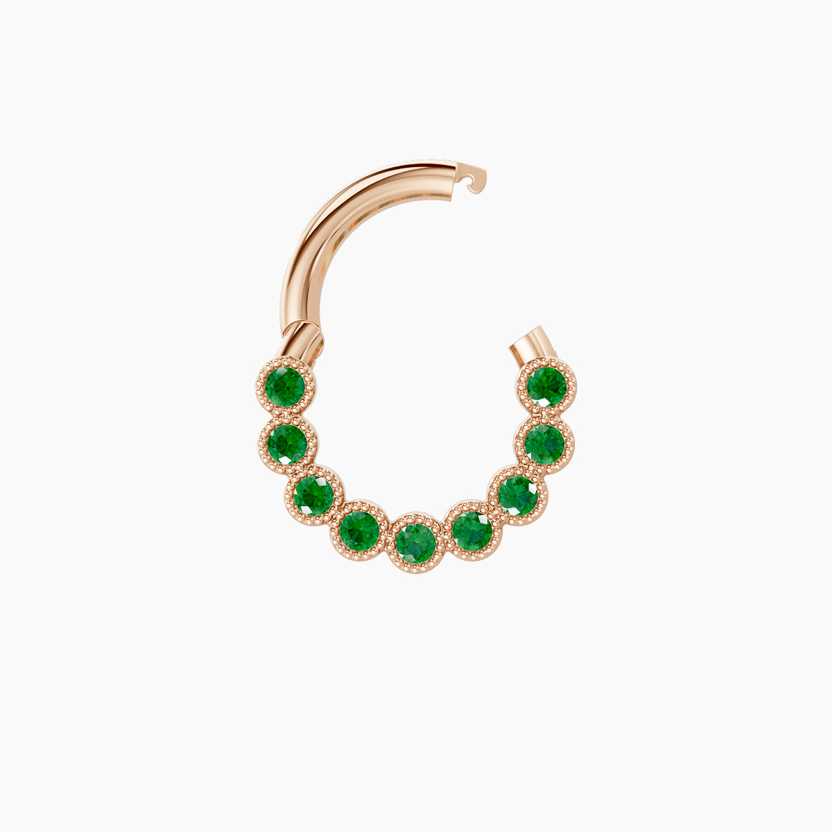 Naya | 18k Rose Gold 6.5 mm Emerald Septum Piercing