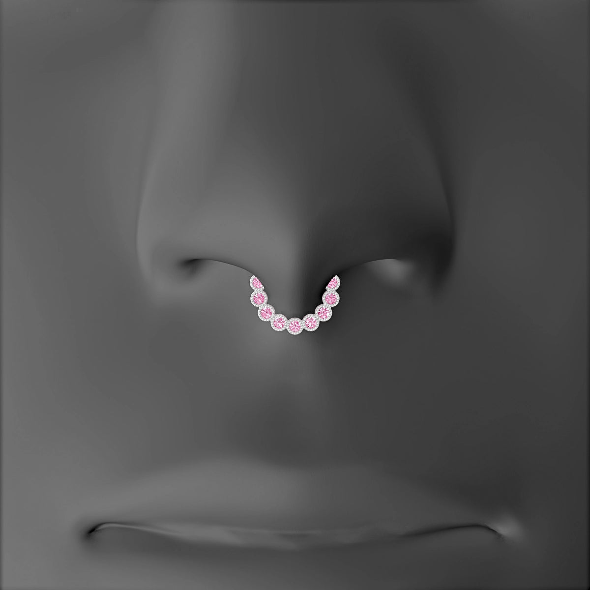 Naya | 18k White Gold 6.5 mm Pink Sapphire Septum Piercing