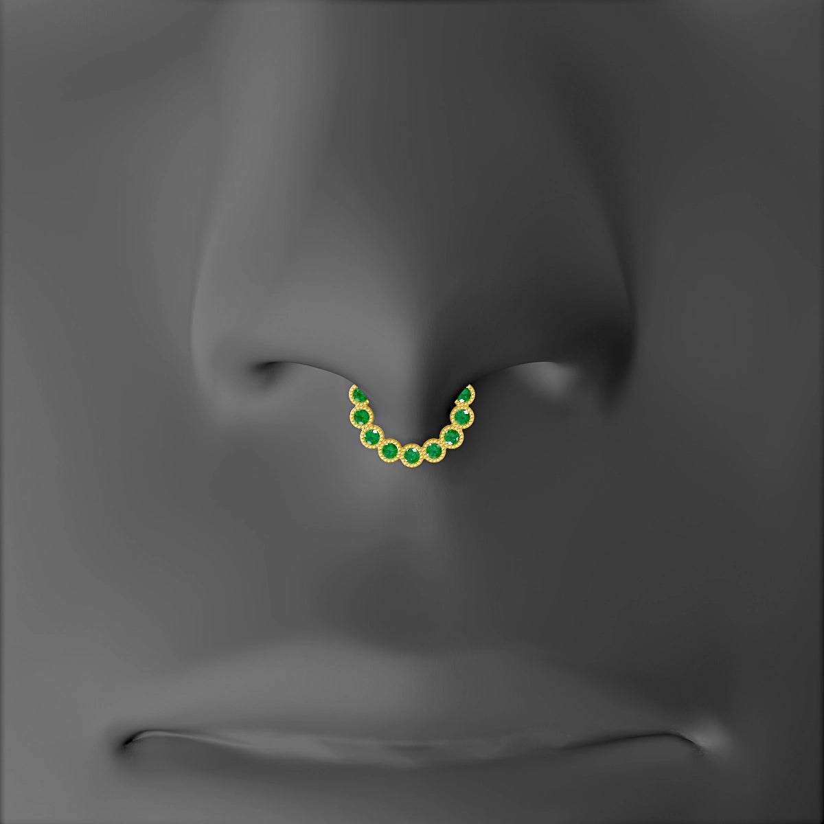 Naya | 18k Yellow Gold 6.5 mm Emerald Septum Piercing