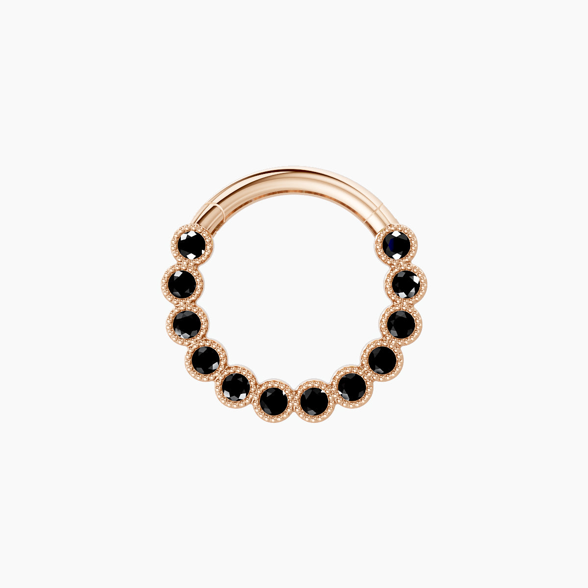 Naya | 18k Rose Gold 8 mm Black Diamond Daith Piercing