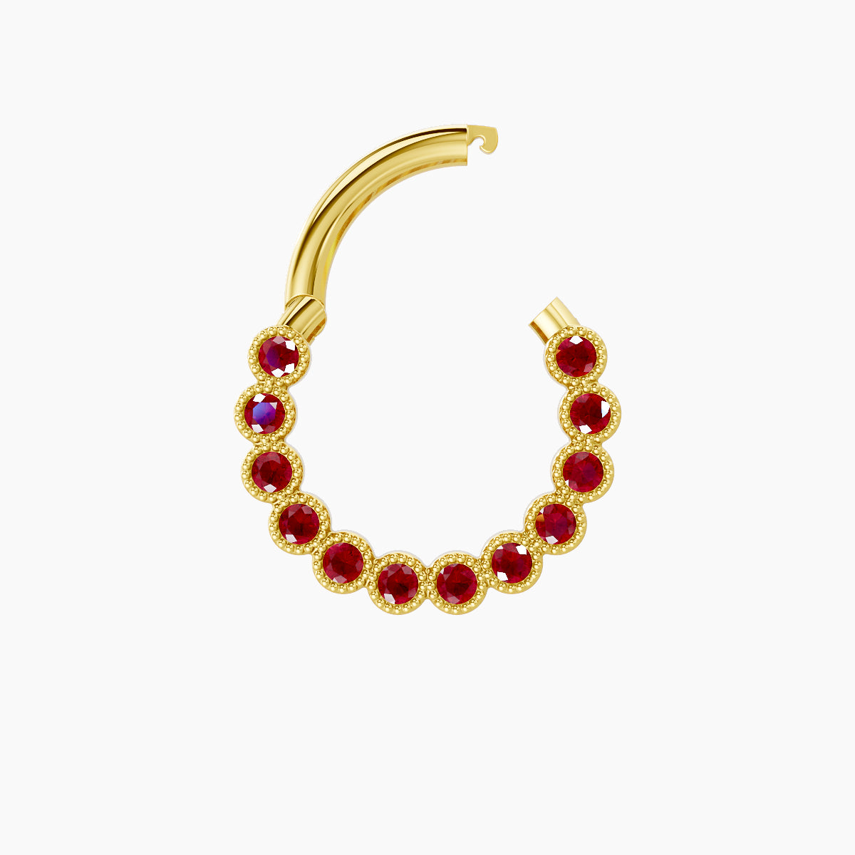 Naya | 18k Yellow Gold 8 mm Ruby Daith Piercing