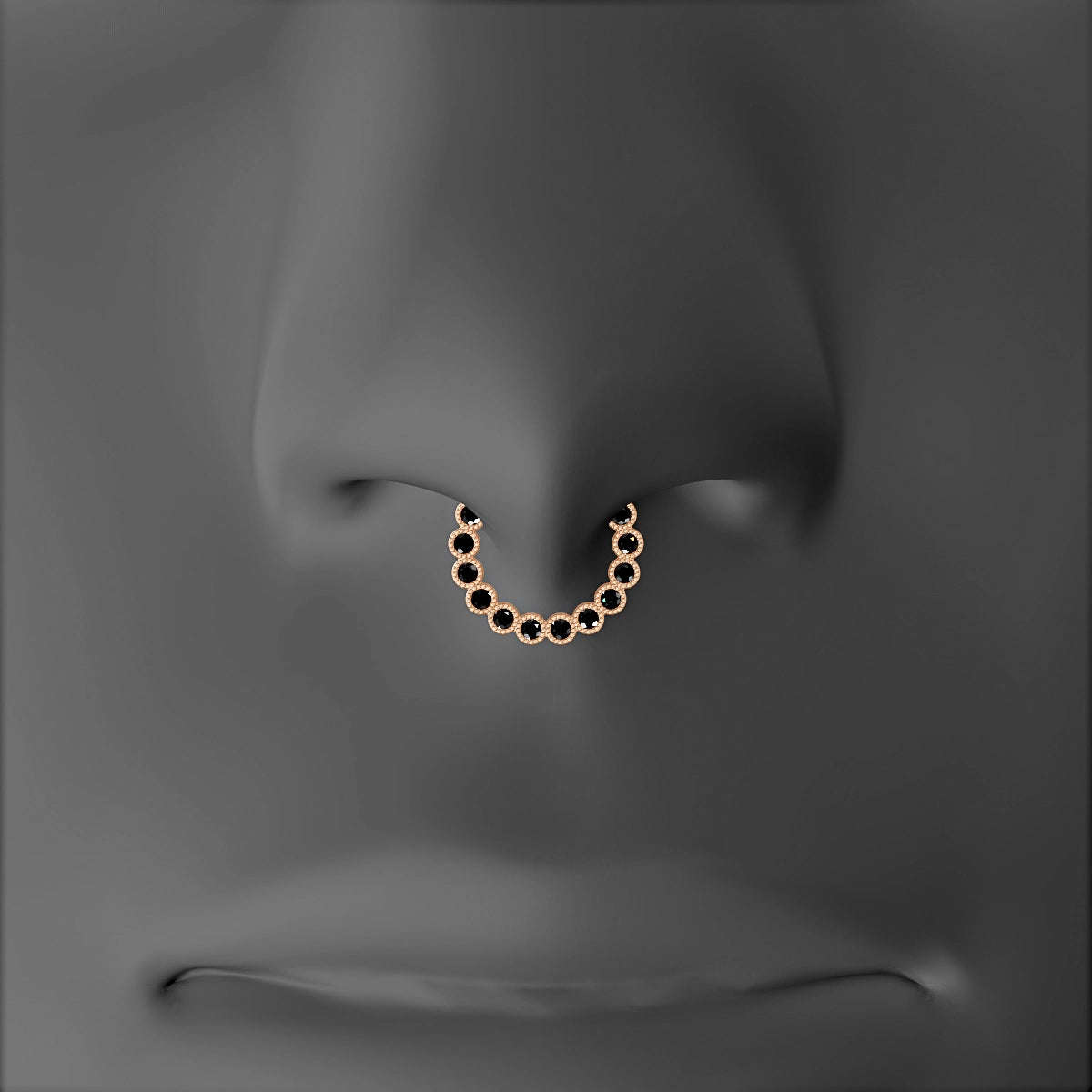 Naya | 18k Rose Gold 8 mm Black Diamond Septum Piercing