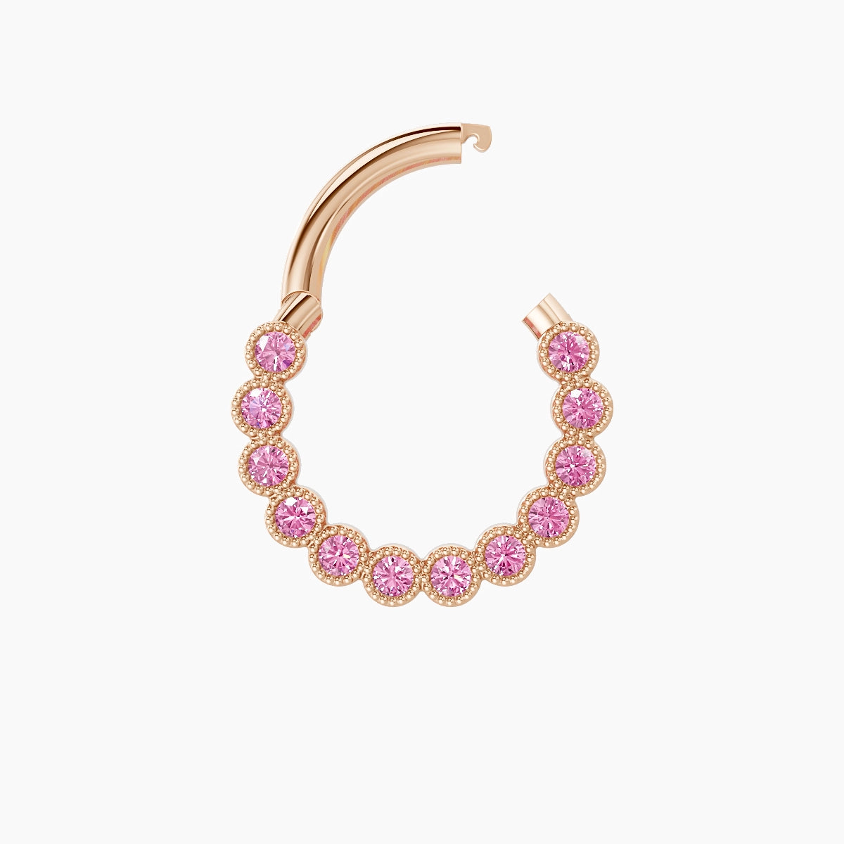 Naya | 18k Rose Gold 8 mm Pink Sapphire Septum Piercing