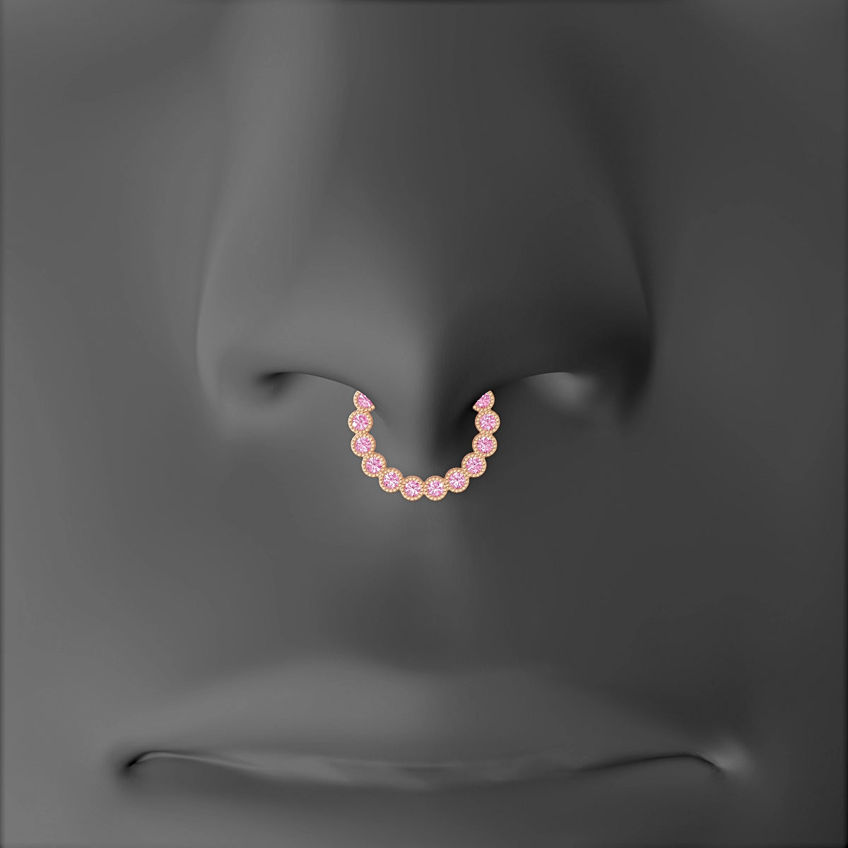 Naya | 18k Rose Gold 8 mm Pink Sapphire Septum Piercing