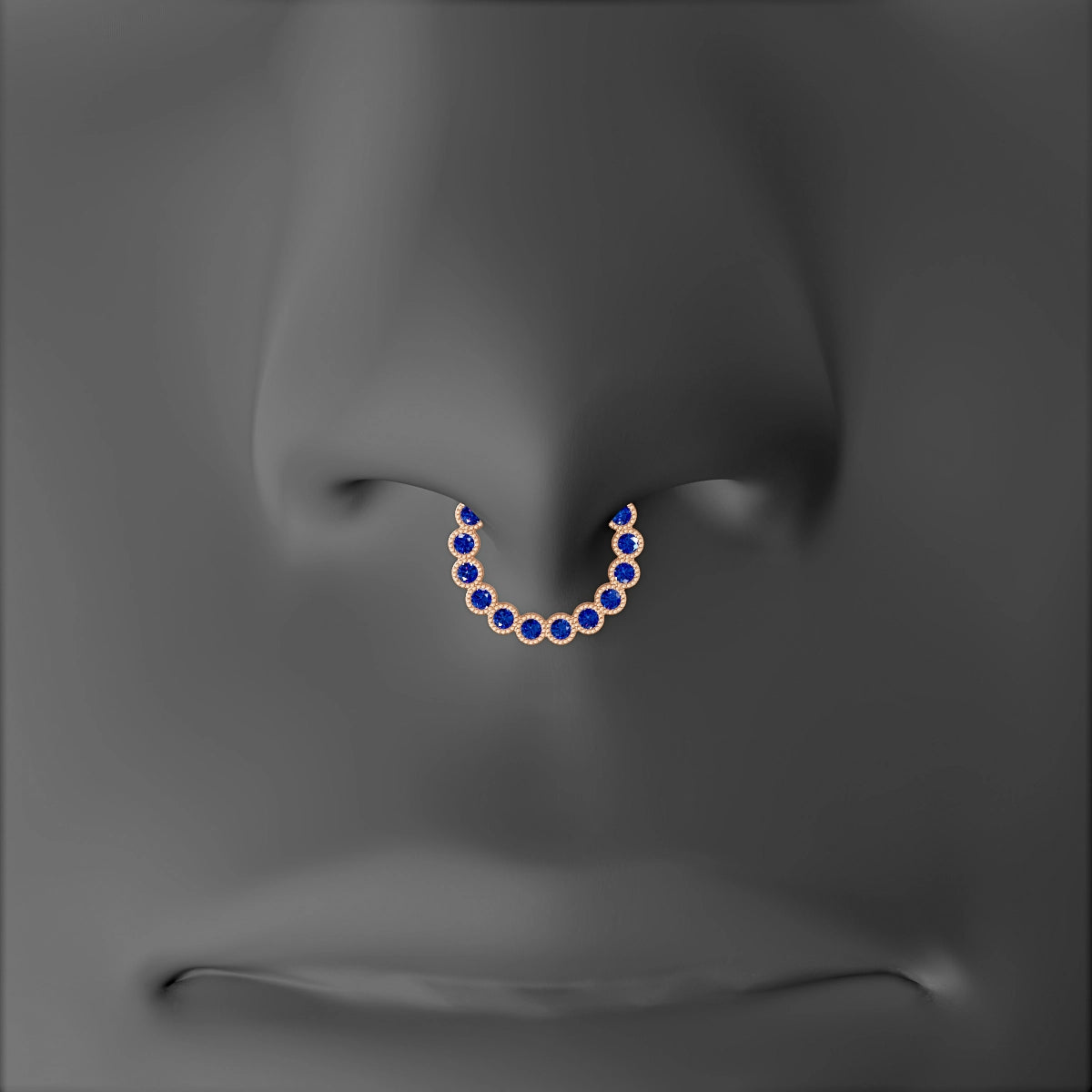 Naya | 18k Rose Gold 8 mm Sapphire Septum Piercing
