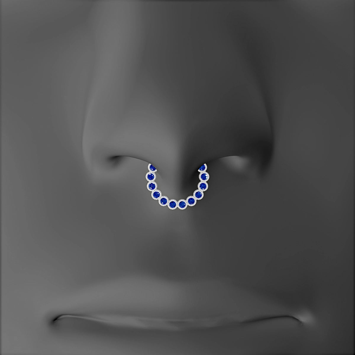 Naya | 18k White Gold 8 mm Sapphire Septum Piercing