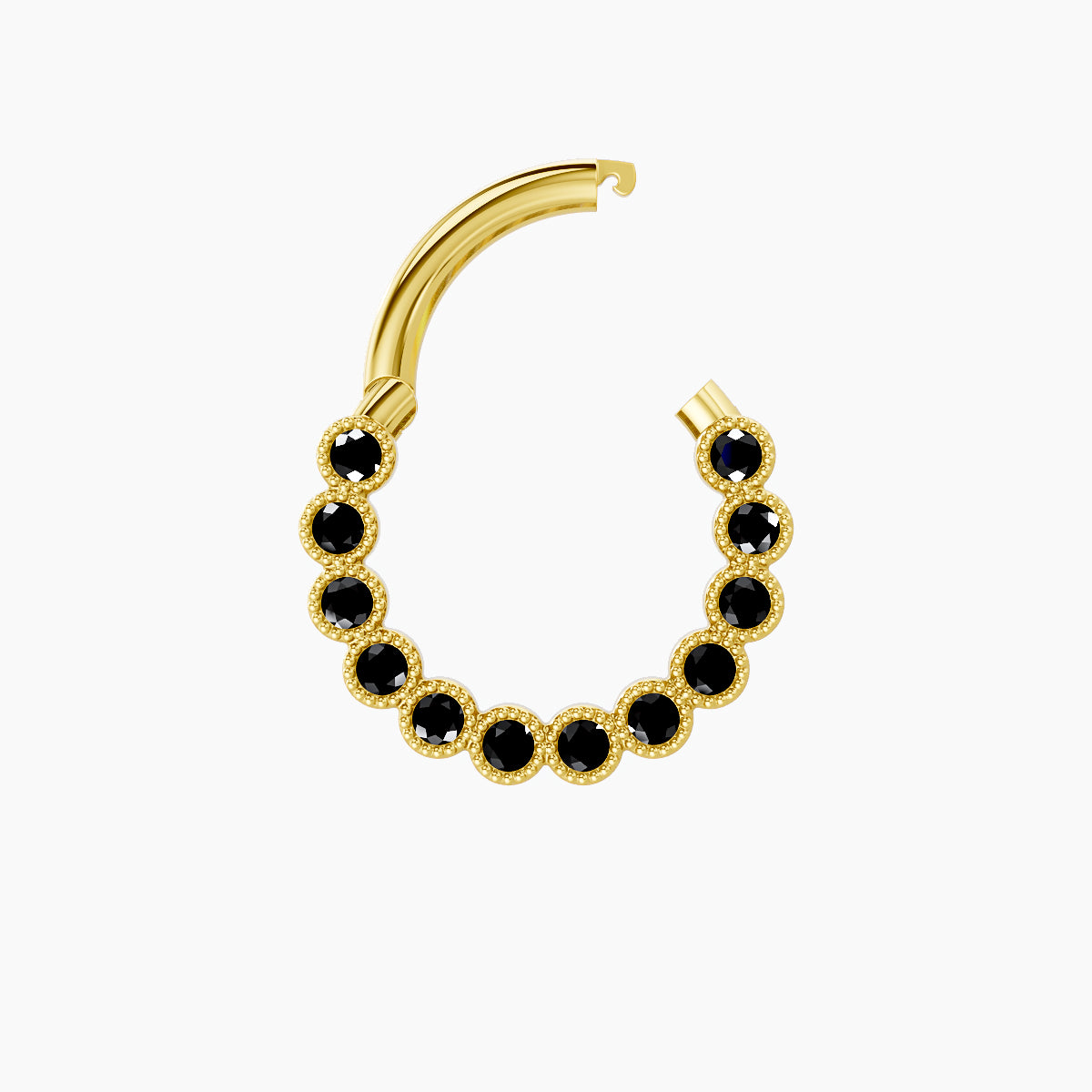 Naya | 18k Yellow Gold 8 mm Black Diamond Septum Piercing