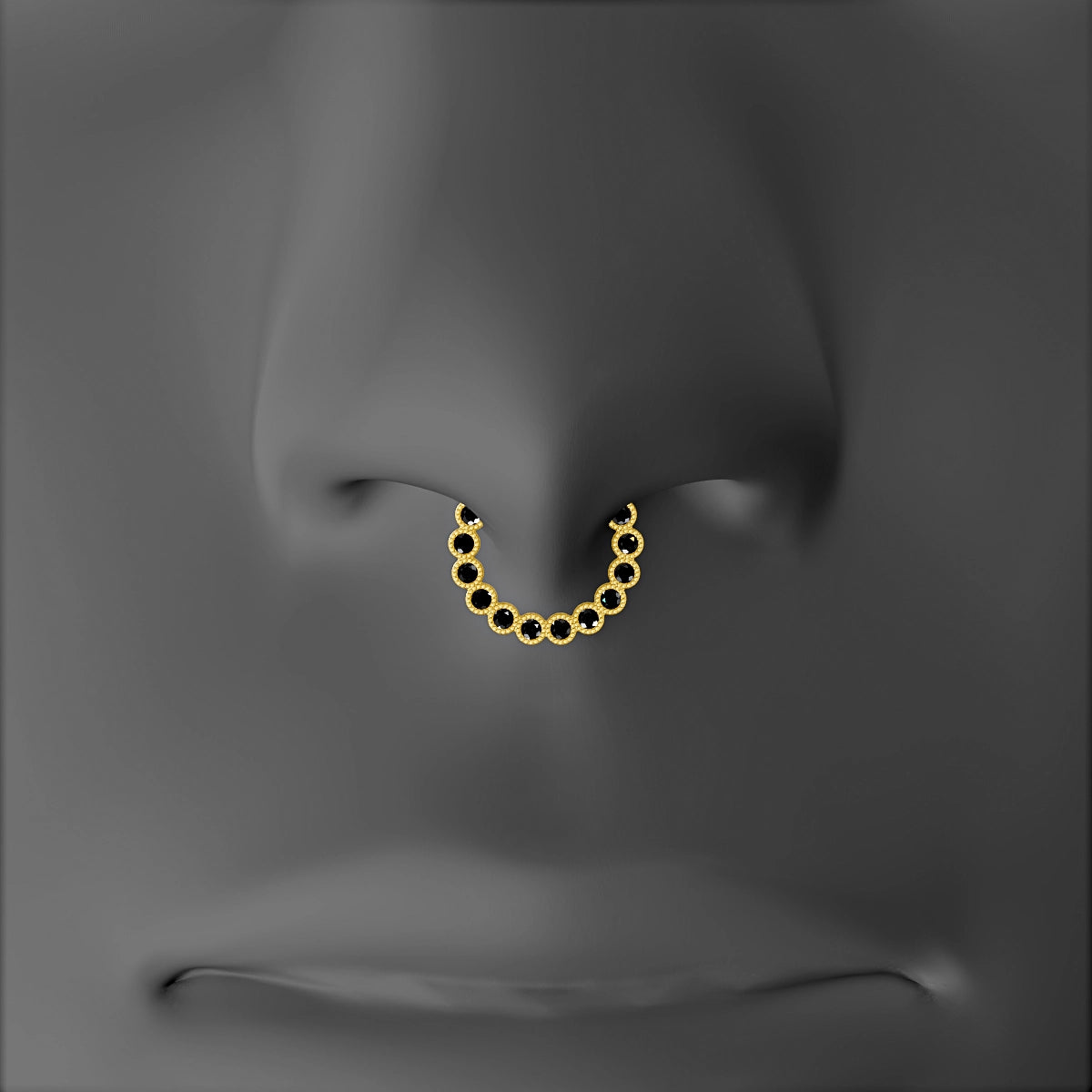 Naya | 18k Yellow Gold 8 mm Black Diamond Septum Piercing