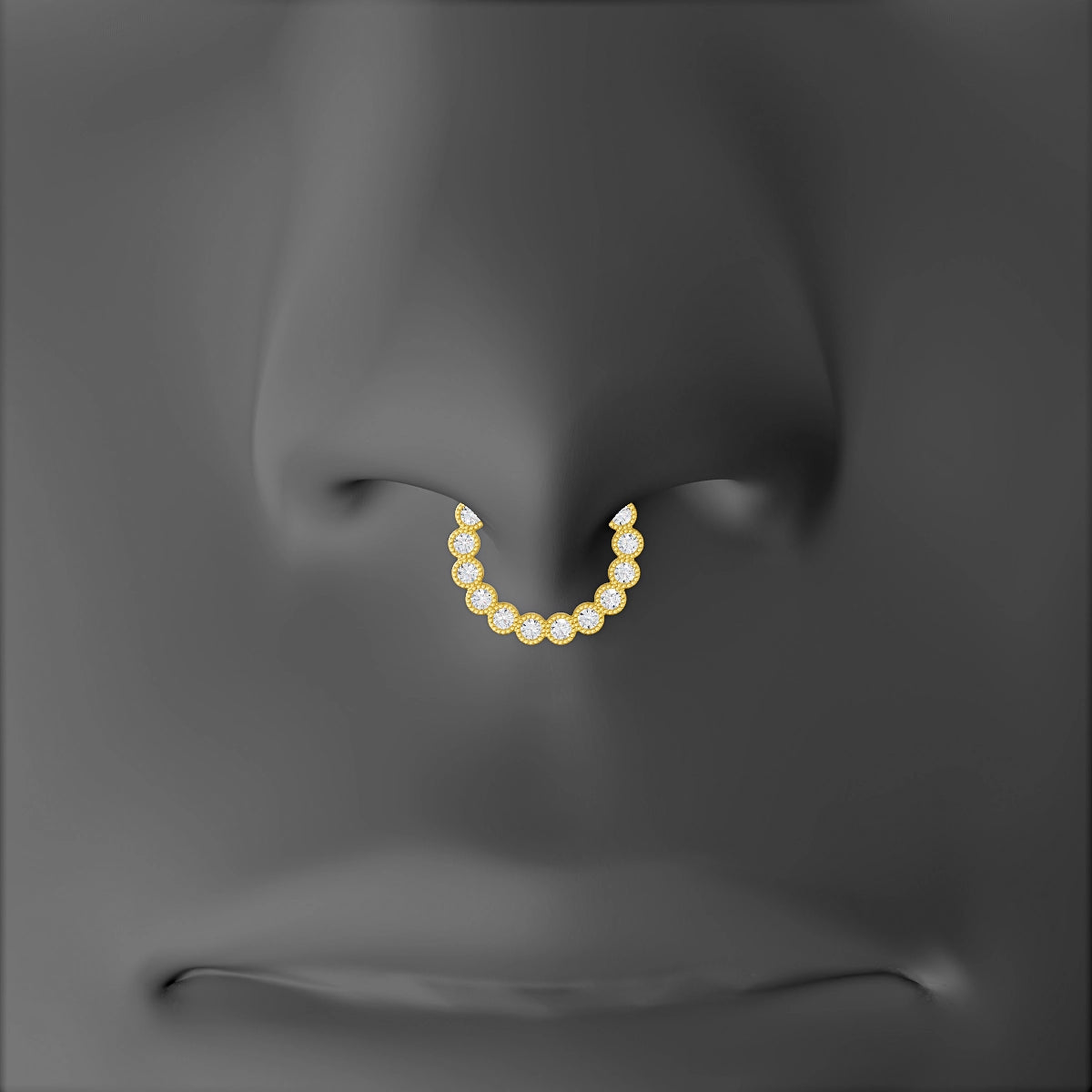 Naya | 18k Yellow Gold 8 mm Diamond Septum Piercing