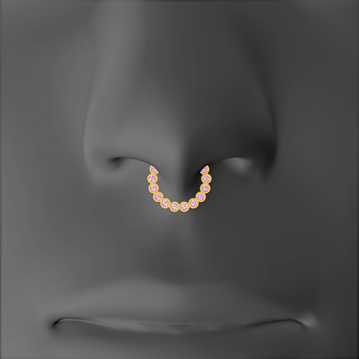 Naya | 18k Yellow Gold 8 mm Pink Sapphire Septum Piercing