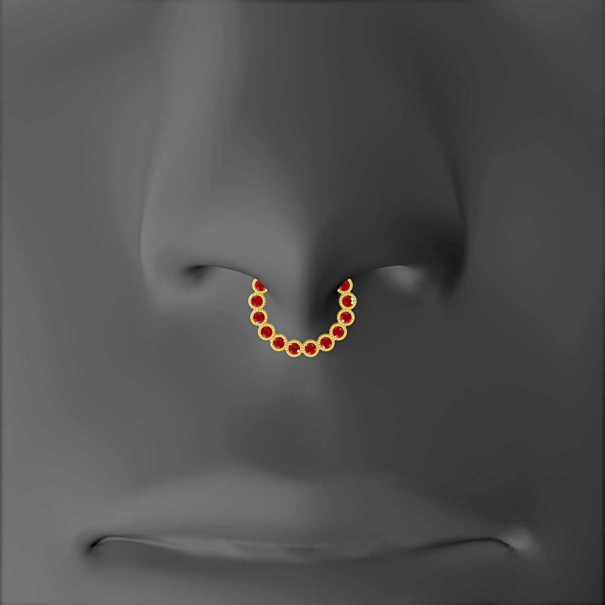 Naya | 18k Yellow Gold 8 mm Ruby Septum Piercing