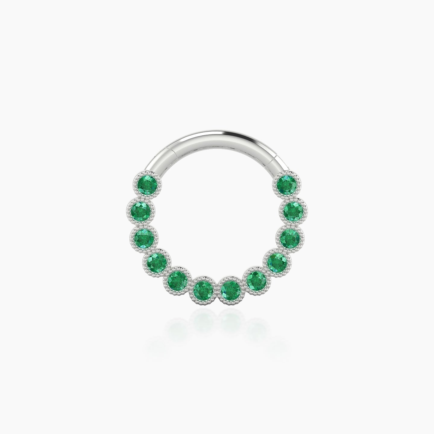 Naya | 18k White Gold 8 mm Emerald Septum Piercing