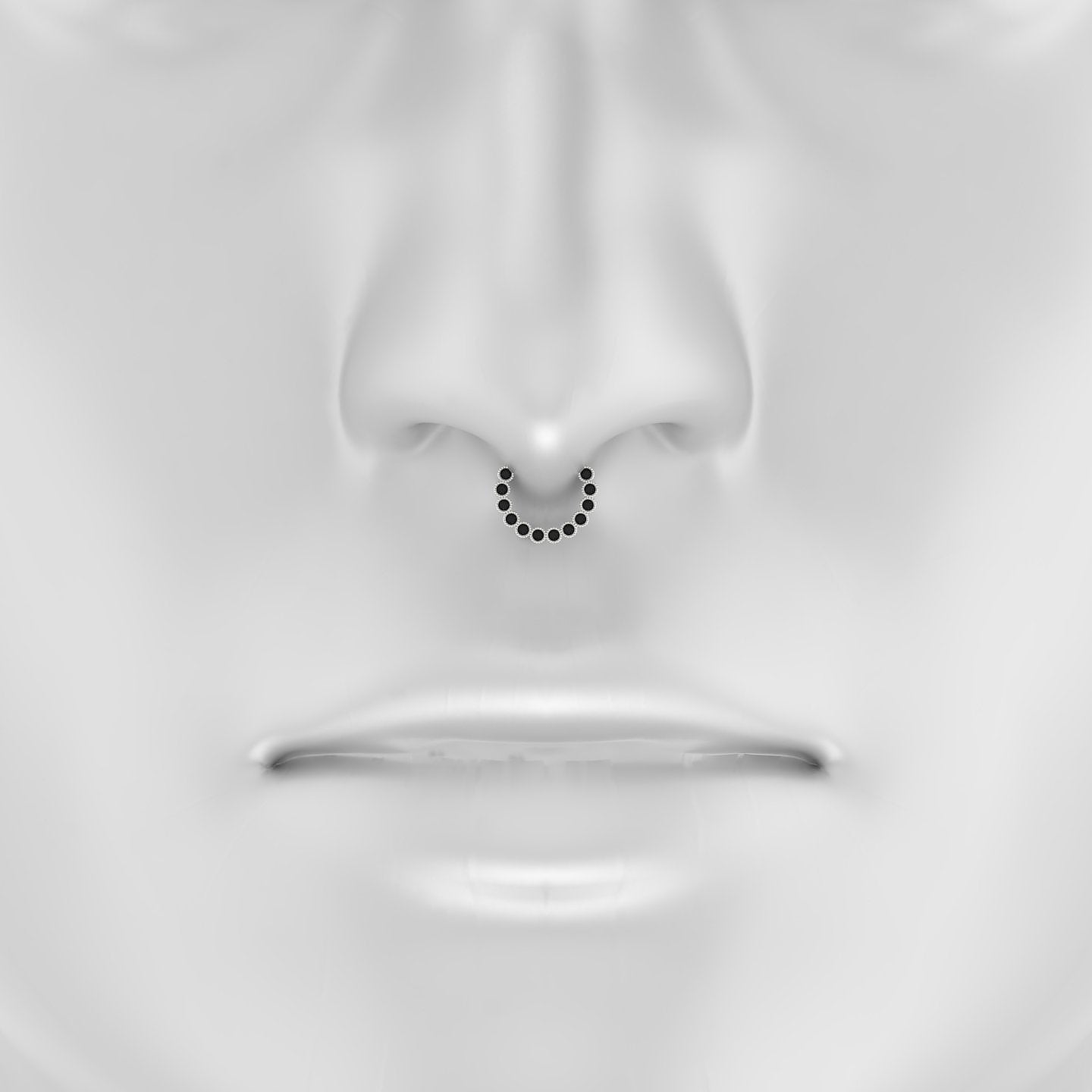 Naya | 18k White Gold 8 mm Black Diamond Septum Piercing