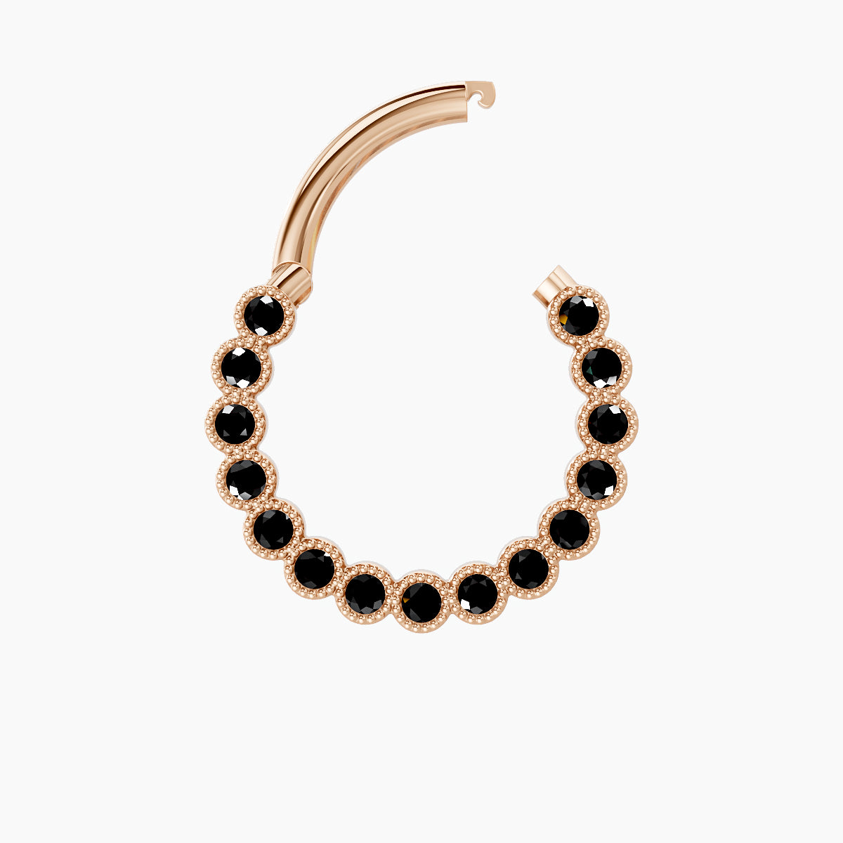 Naya | 18k Rose Gold 9.5 mm Black Diamond Daith Piercing