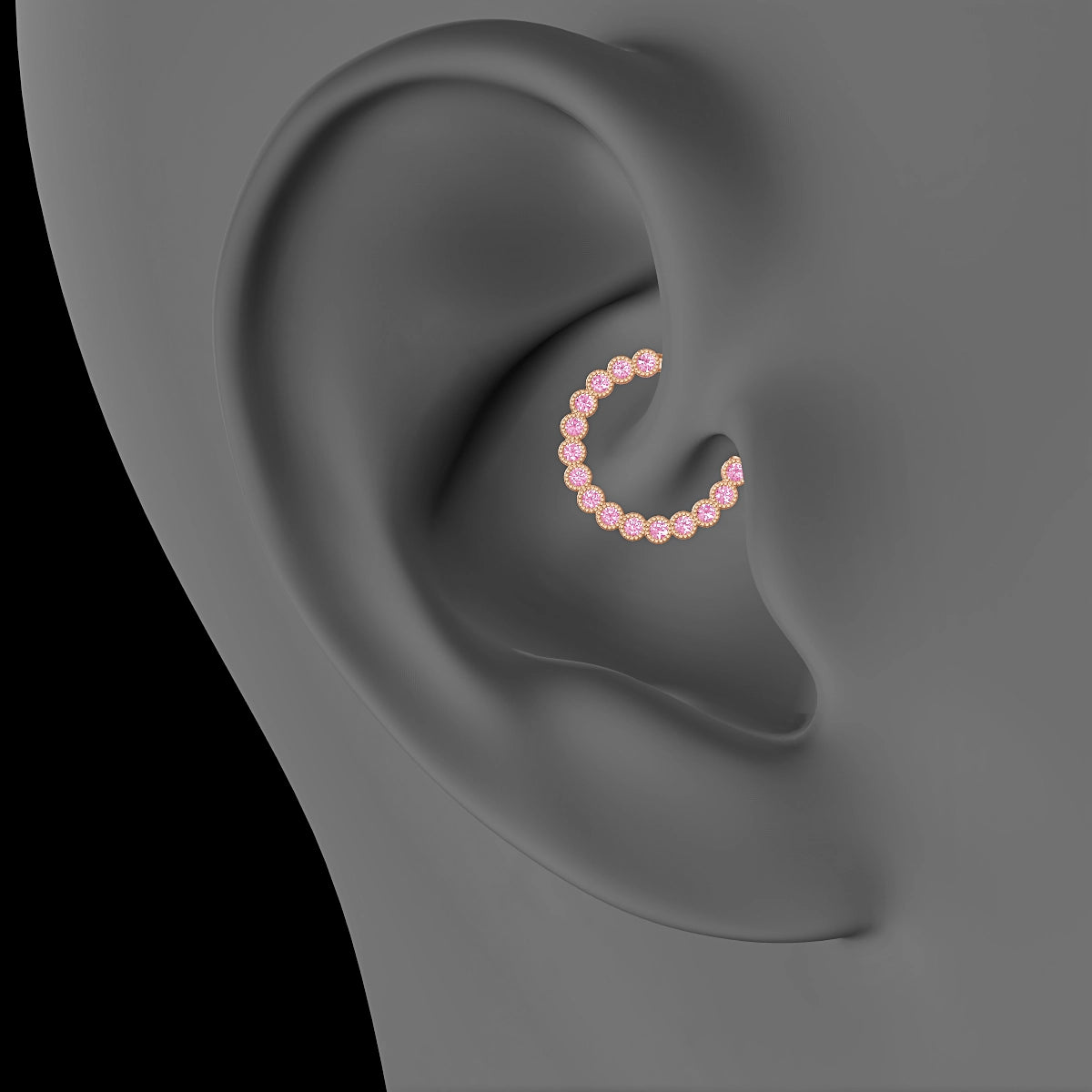 Naya | 18k Rose Gold 9.5 mm Pink Sapphire Daith Piercing