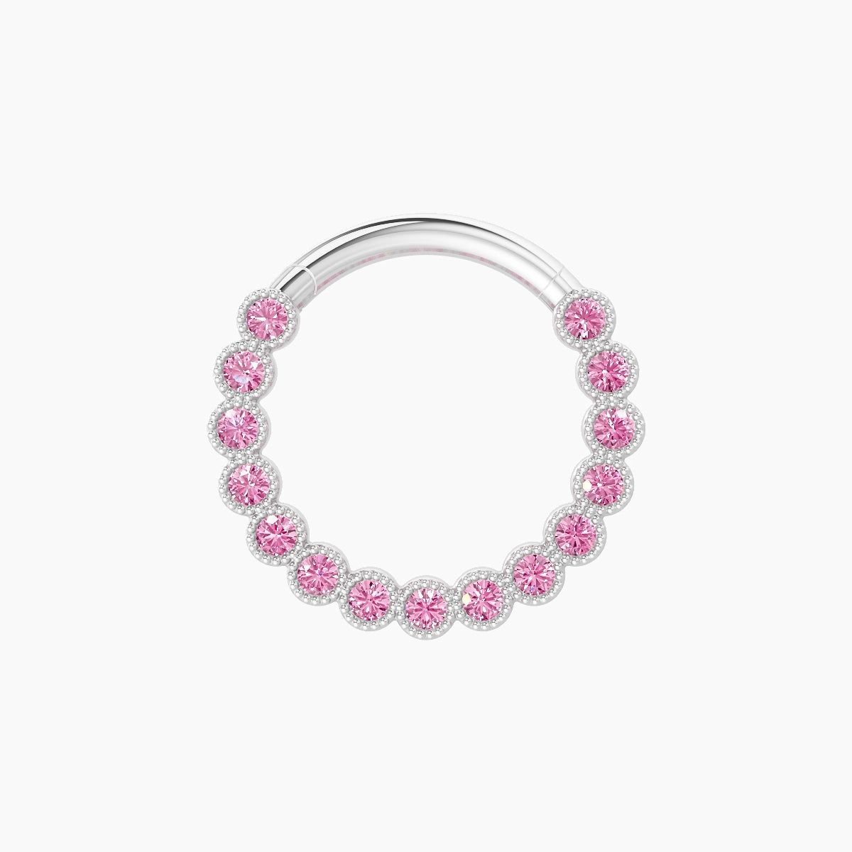 Naya | 18k White Gold 9.5 mm Pink Sapphire Daith Piercing