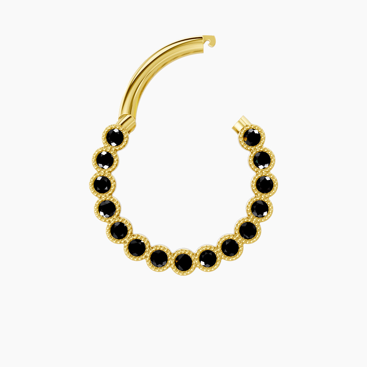 Naya | 18k Yellow Gold 9.5 mm Black Diamond Daith Piercing