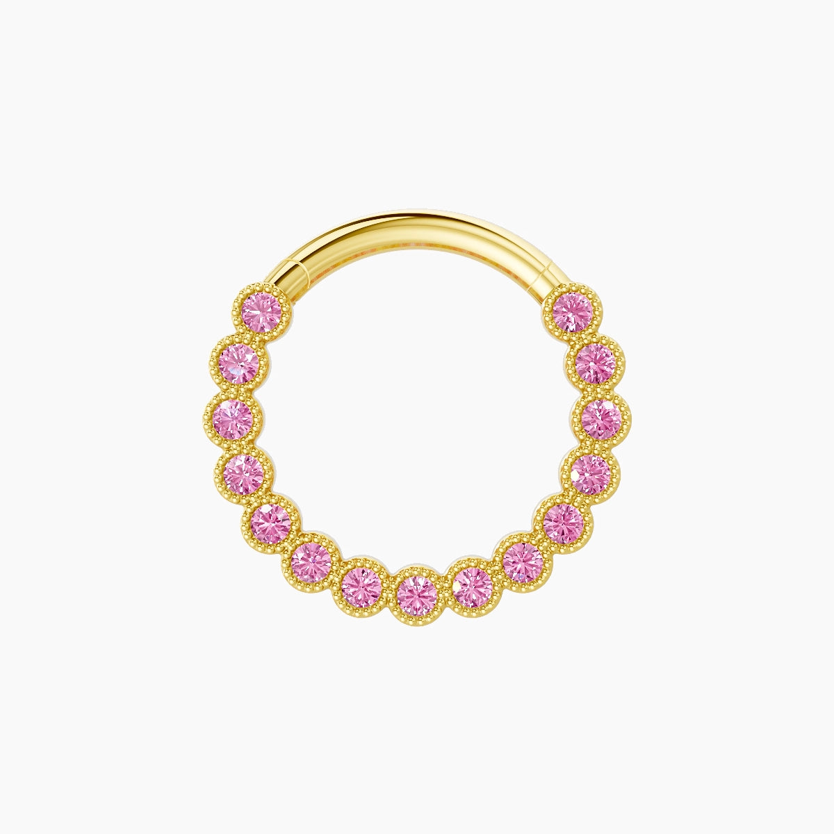 Naya | 18k Yellow Gold 9.5 mm Pink Sapphire Daith Piercing