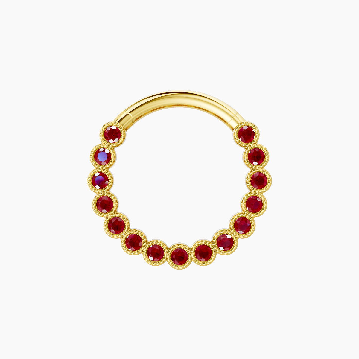 Naya | 18k Yellow Gold 9.5 mm Ruby Daith Piercing