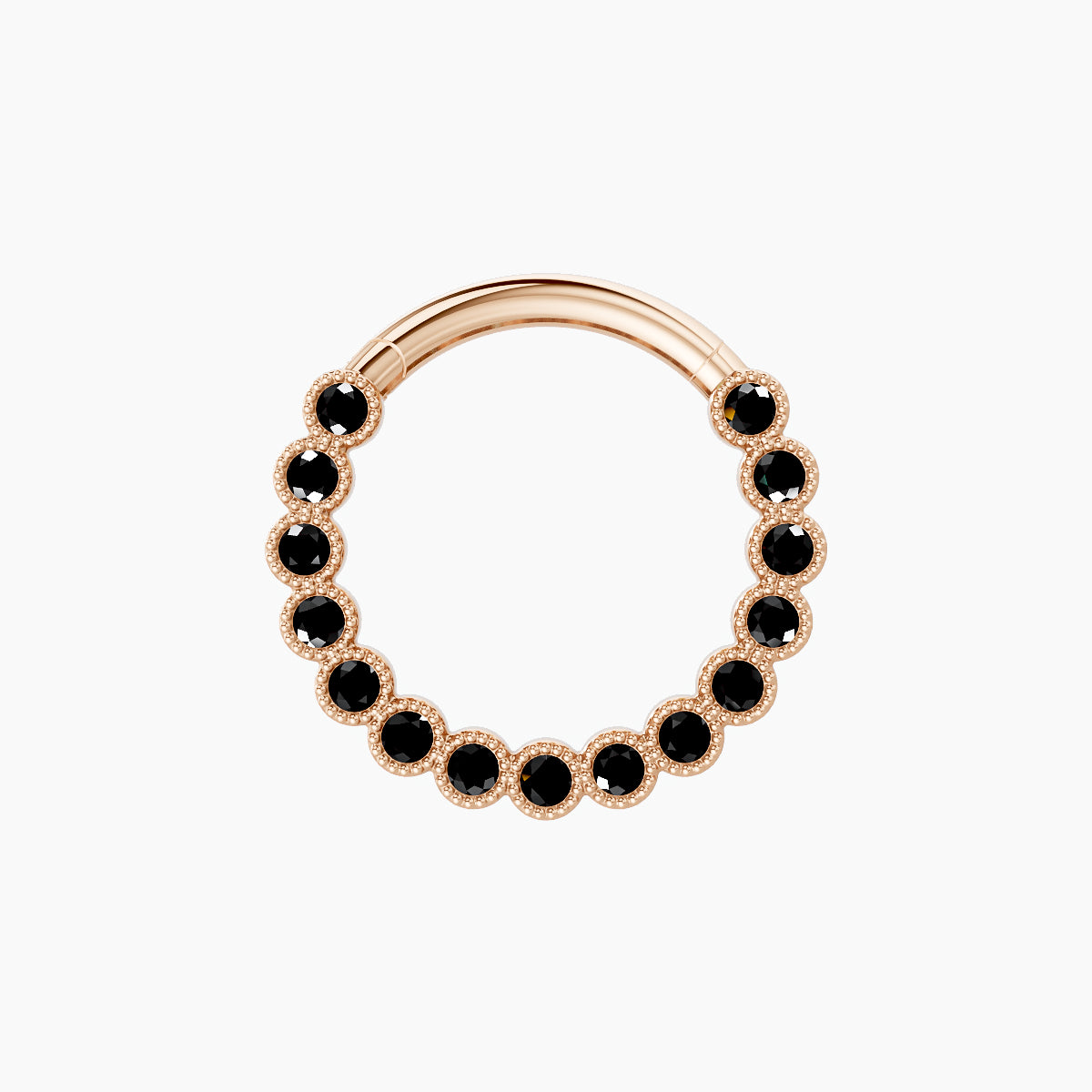 Naya | 18k Rose Gold 9.5 mm Black Diamond Septum Piercing