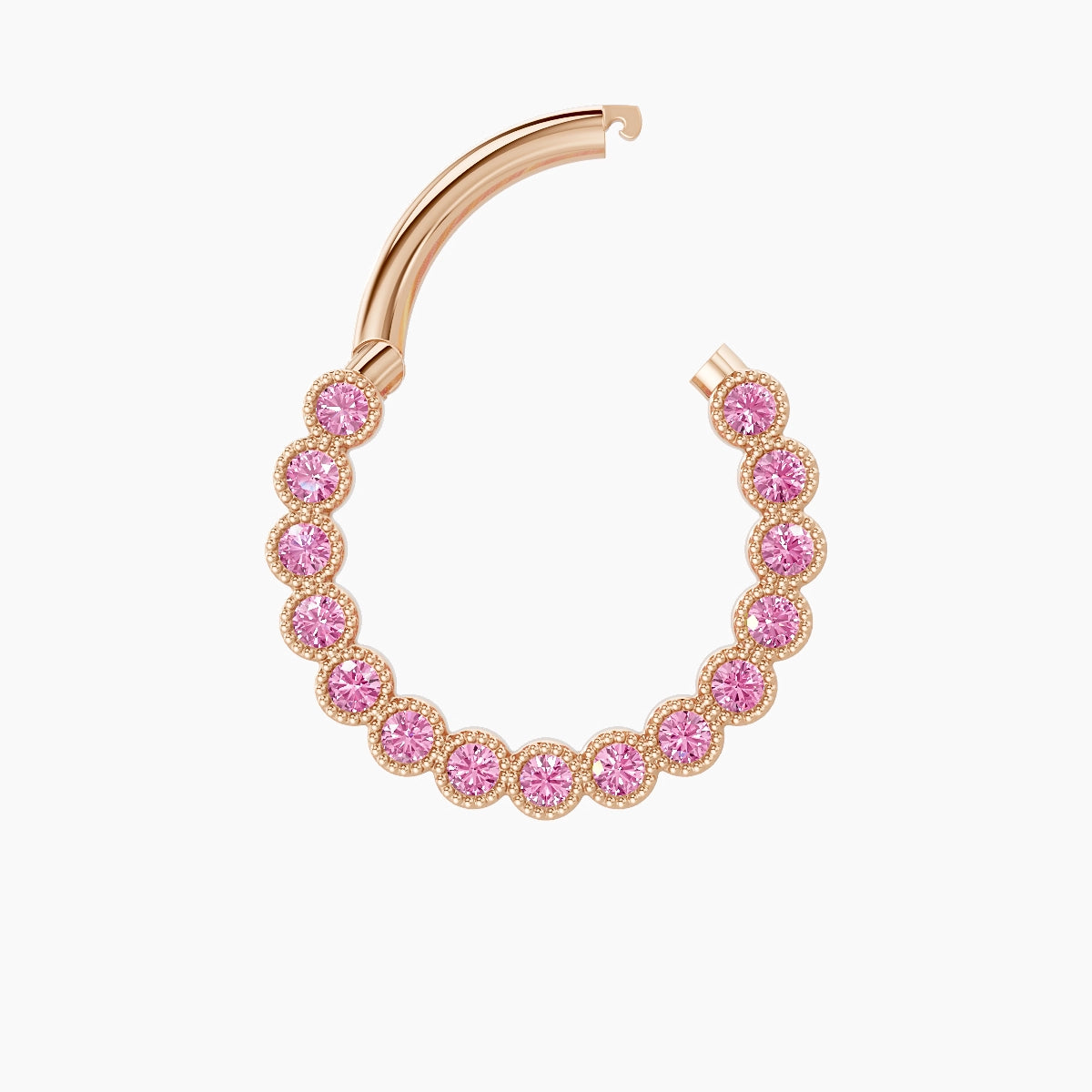 Naya | 18k Rose Gold 9.5 mm Pink Sapphire Septum Piercing
