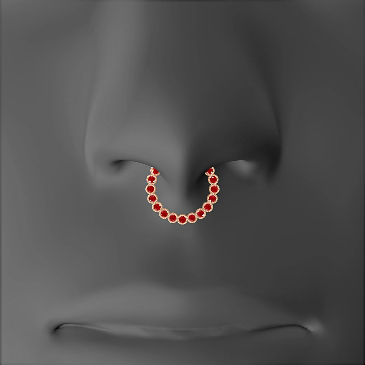 Naya | 18k Rose Gold 9.5 mm Ruby Septum Piercing