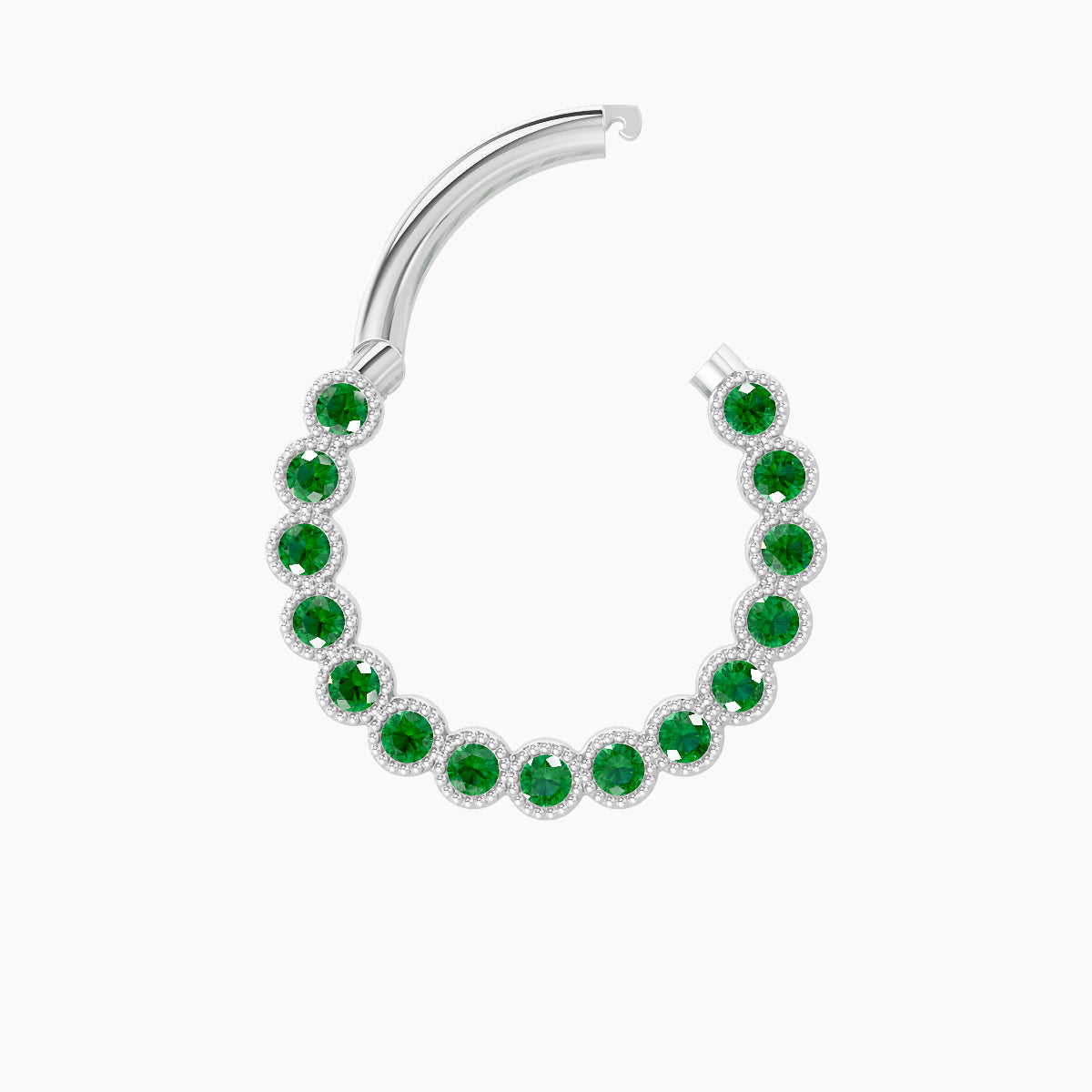 Naya | 18k White Gold 9.5 mm Emerald Septum Piercing