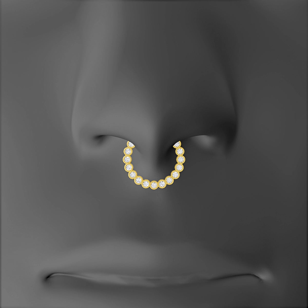 Naya | 18k Yellow Gold 9.5 mm Diamond Septum Piercing